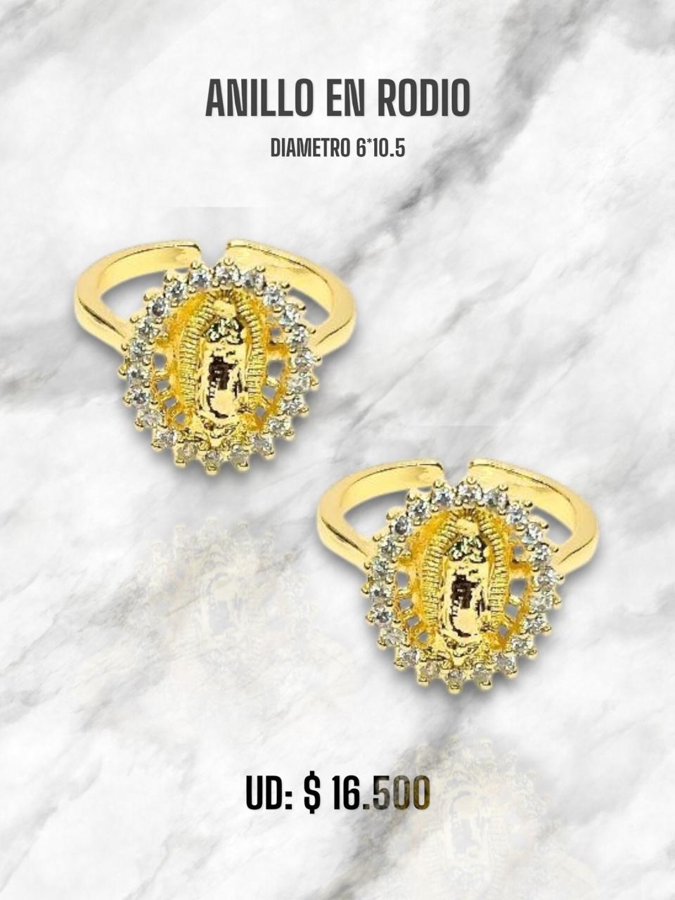 ANILLO VIRGEN GUADALUPE EN RODIO