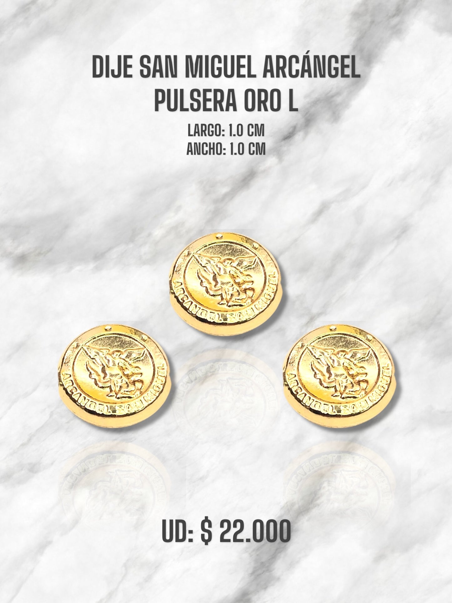 DIJE SAN MIGUEL ARCÁNGEL PULSERA ORO LAMINADO