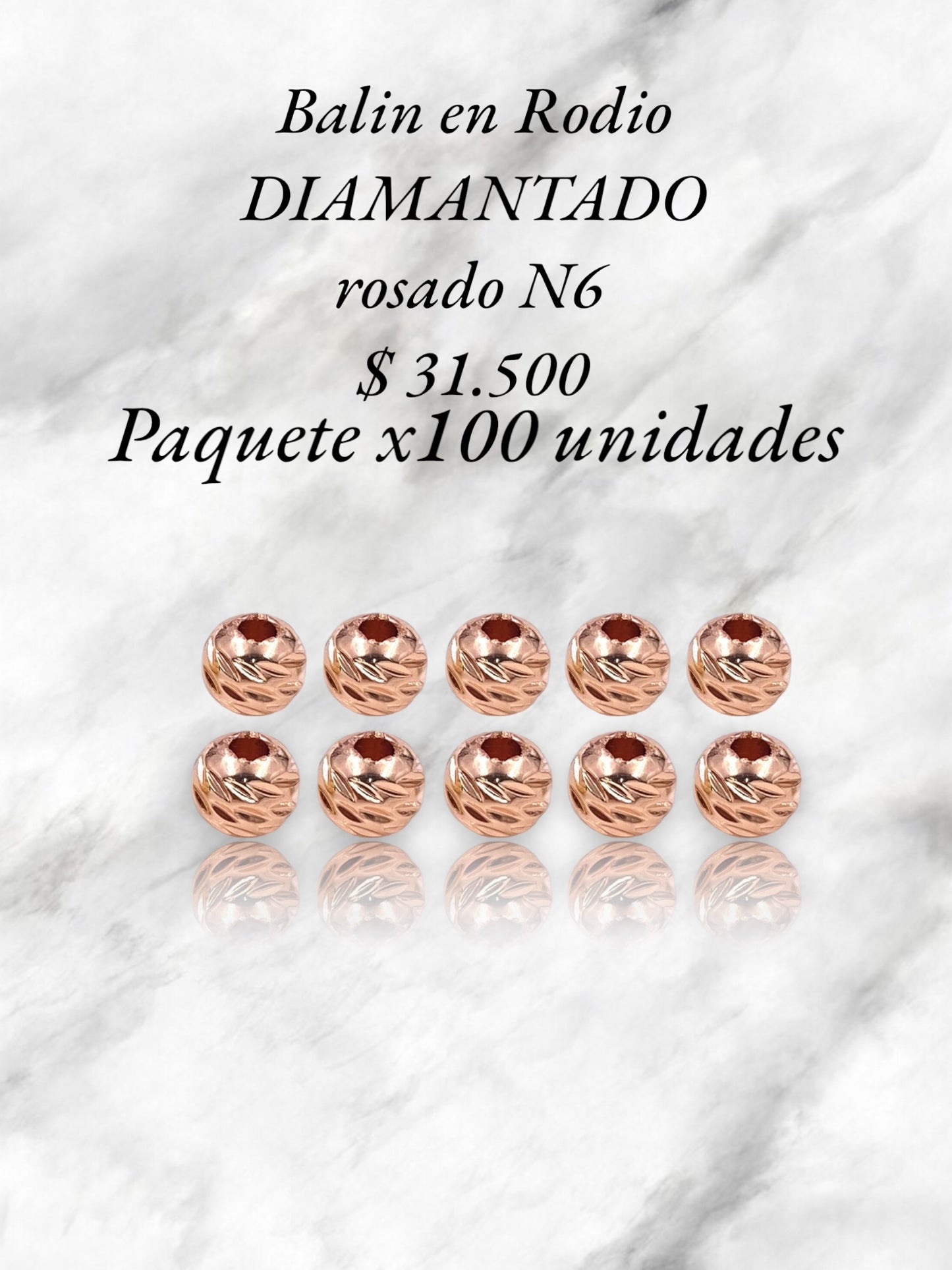BALIN RODIO DIAMANTADO ROSADO #6