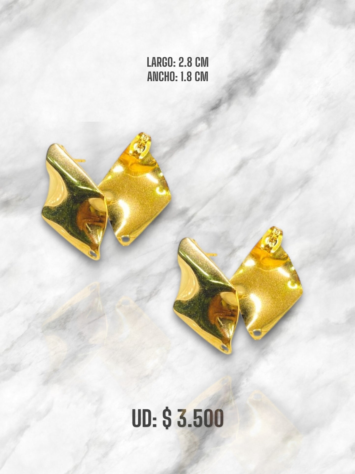 ARETE TRIÁNGULO FORMA ACERO DORADO