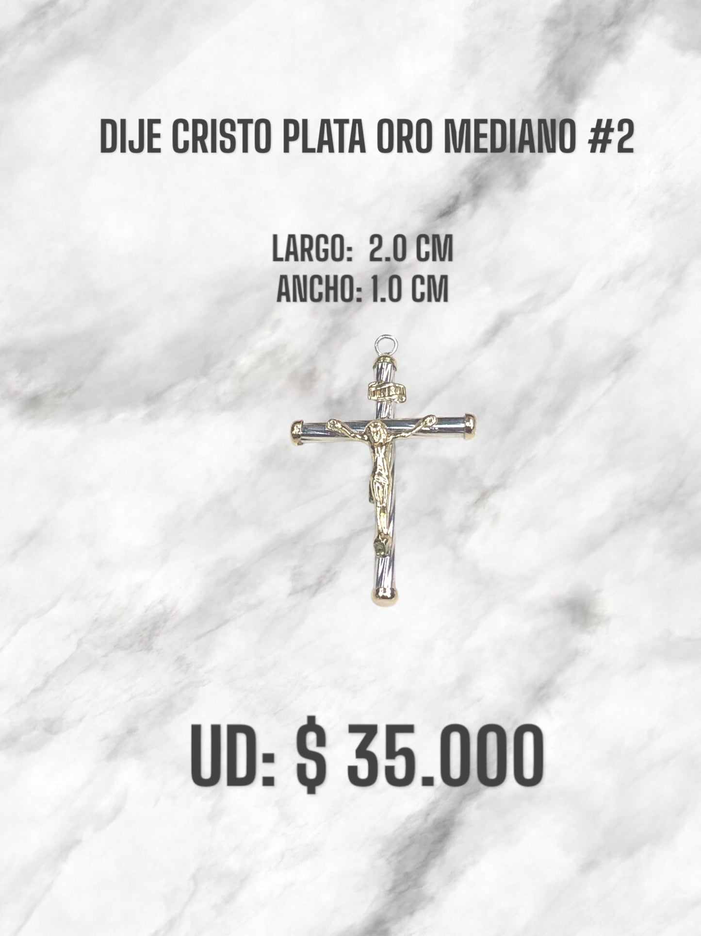 DIJE CRISTO PLATA ORO MEDIANO #2