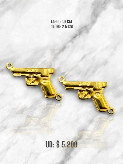 DIJE ARMA 2 EN ACERO DORADO