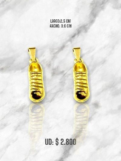 DIJE ZAPATO EN ACERO DORADO COLGANTE
