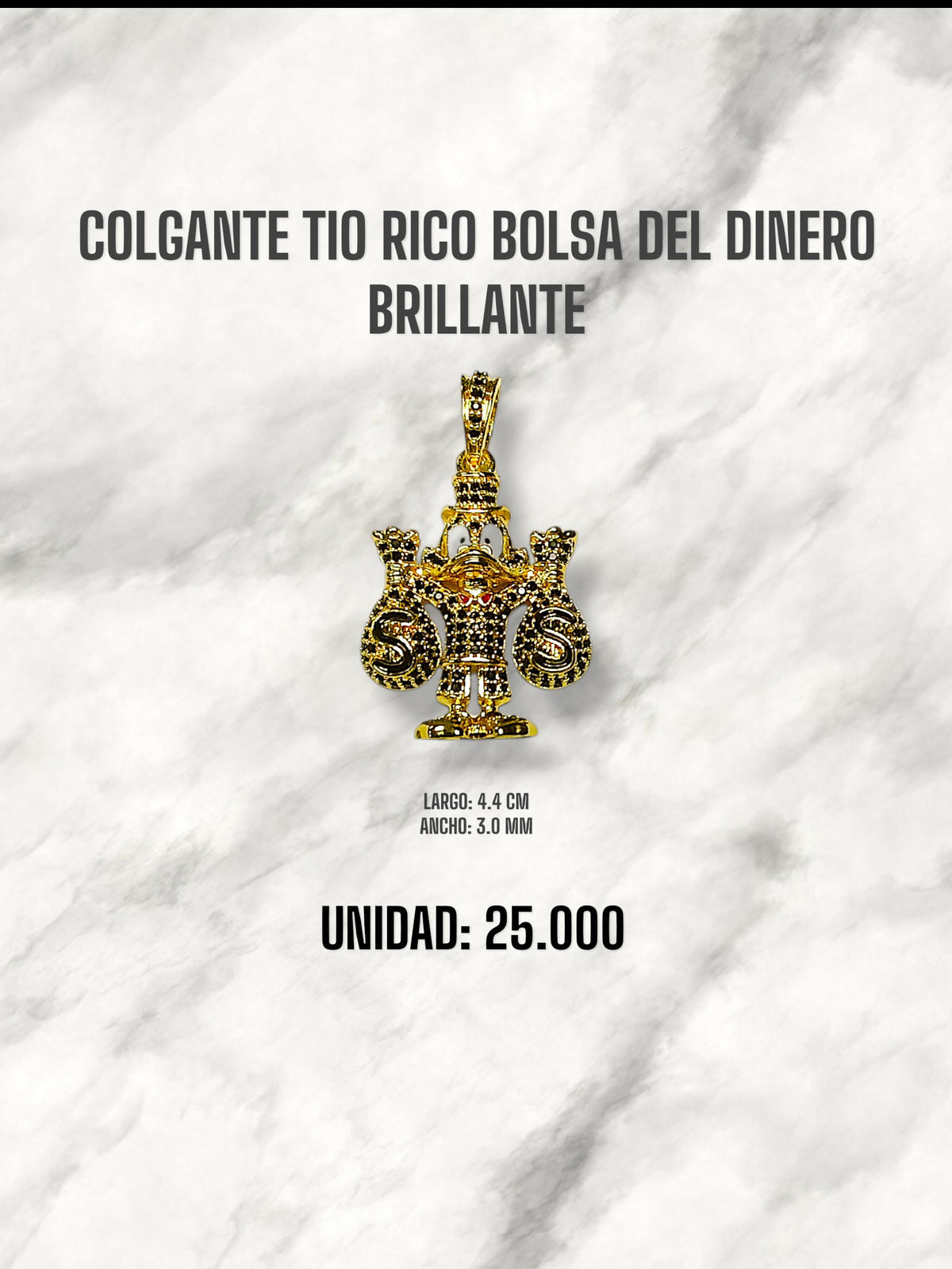 COLGANTE TIO RICO BOLSA DEL DINERO BRILLANTE