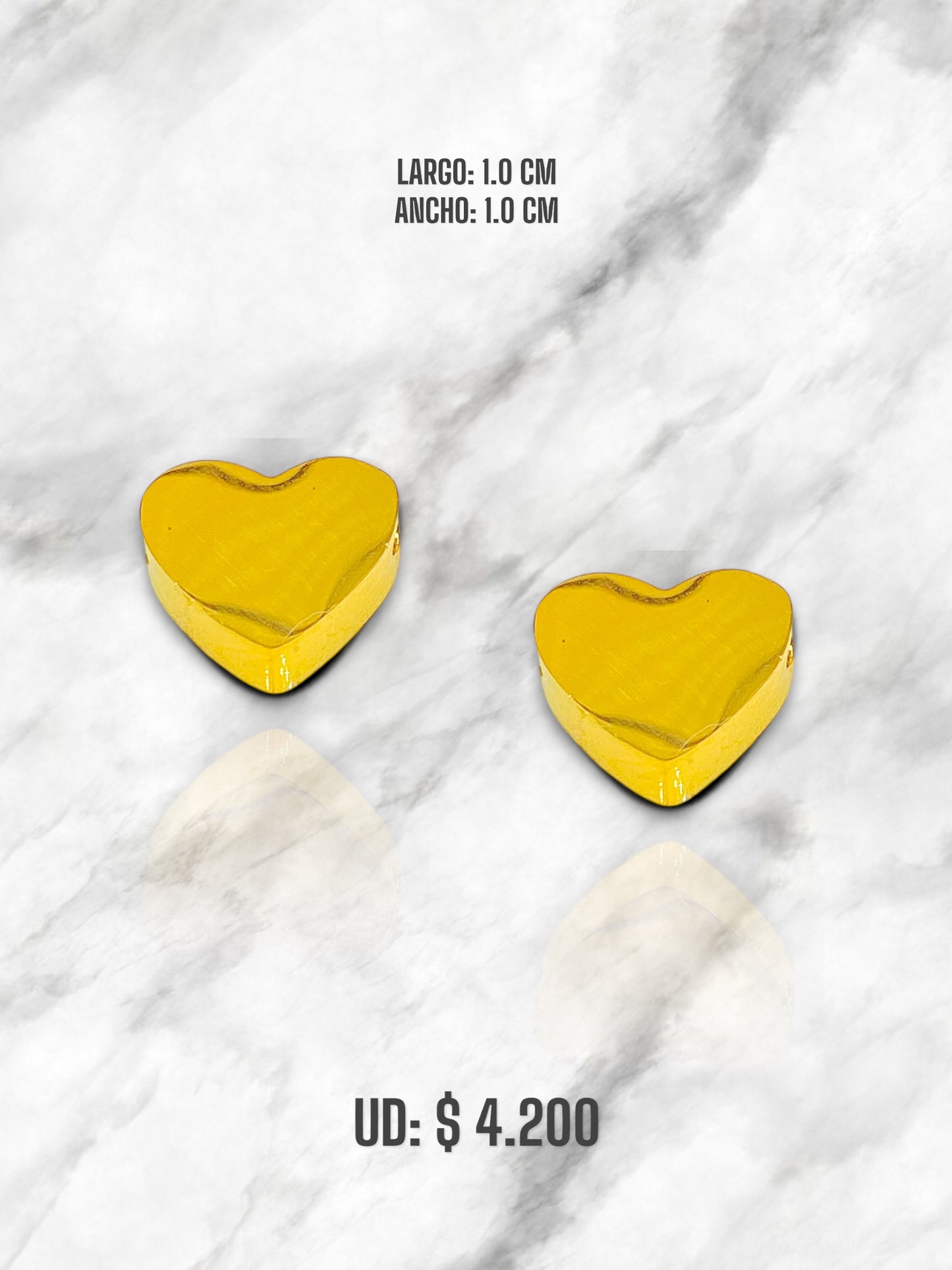 DIJE CORAZÓN EN ACERO DORADO