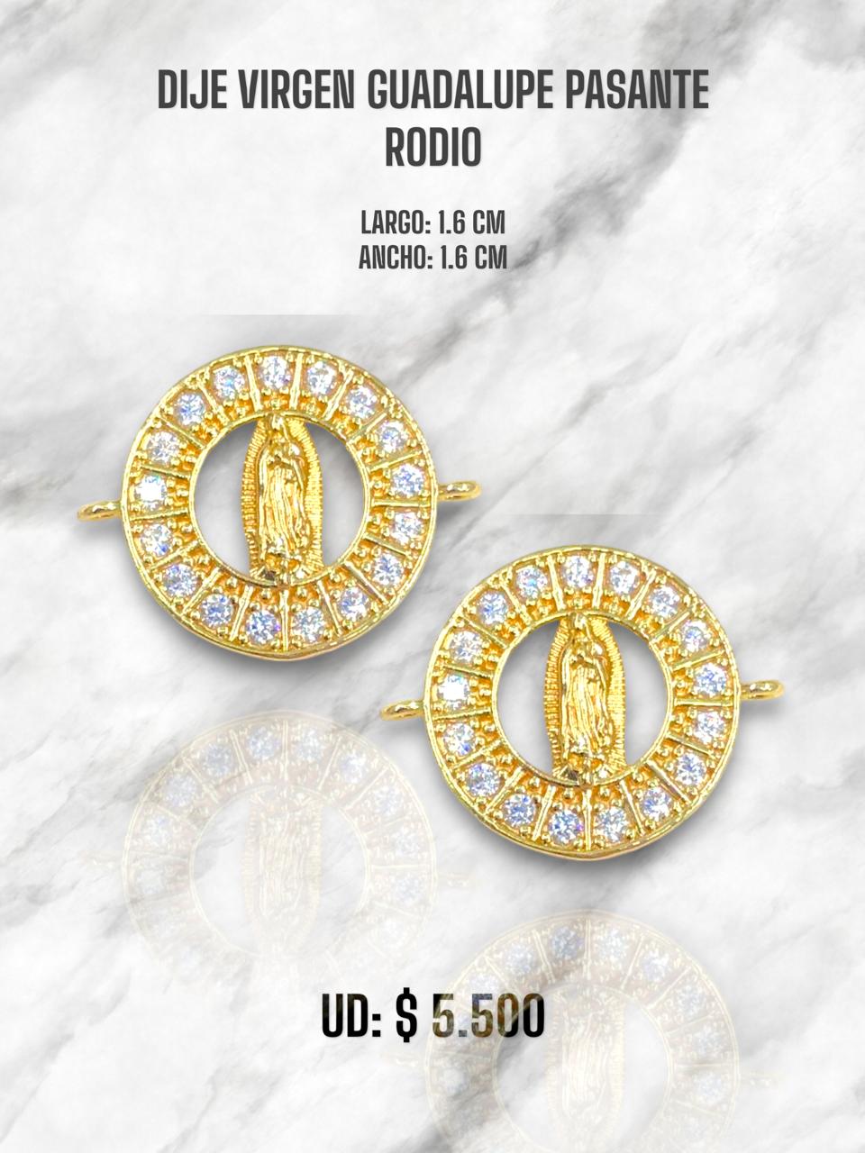 DIJE VIRGEN GUADALUPE PASANTE RODIO