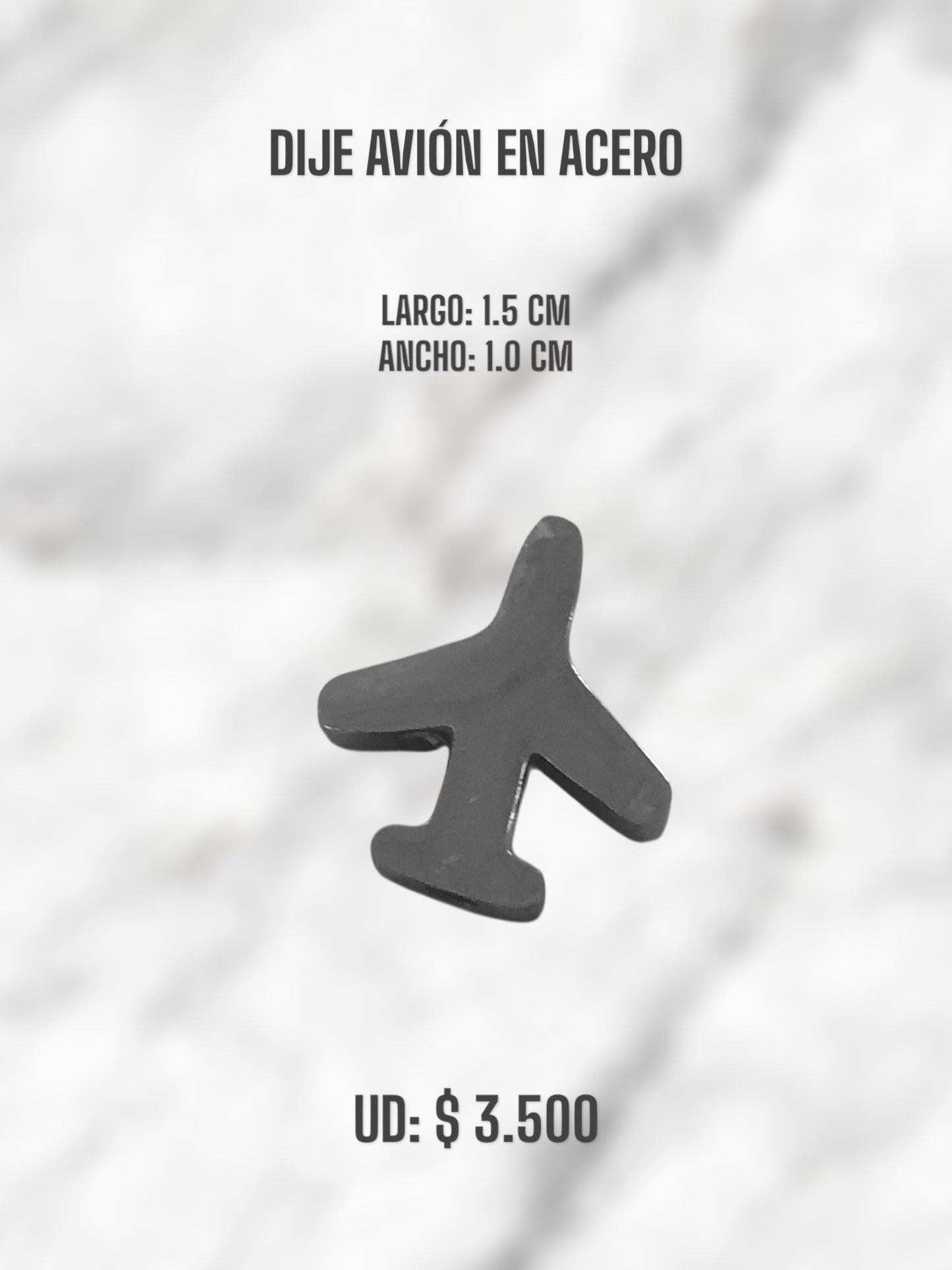 DIJE AVIÓN ACERO