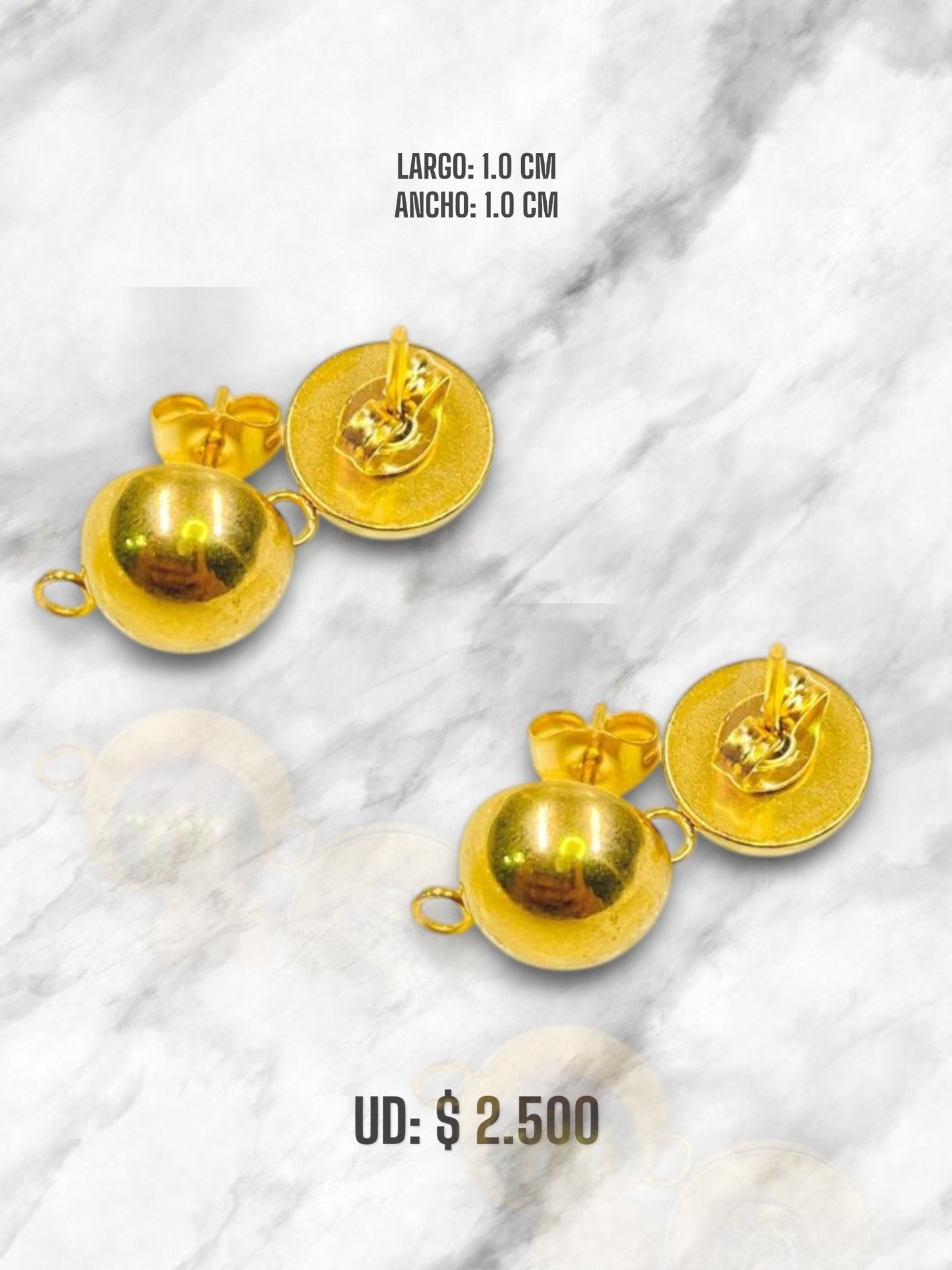 ARETE BALIN ACERO DORADO 1.0 CM