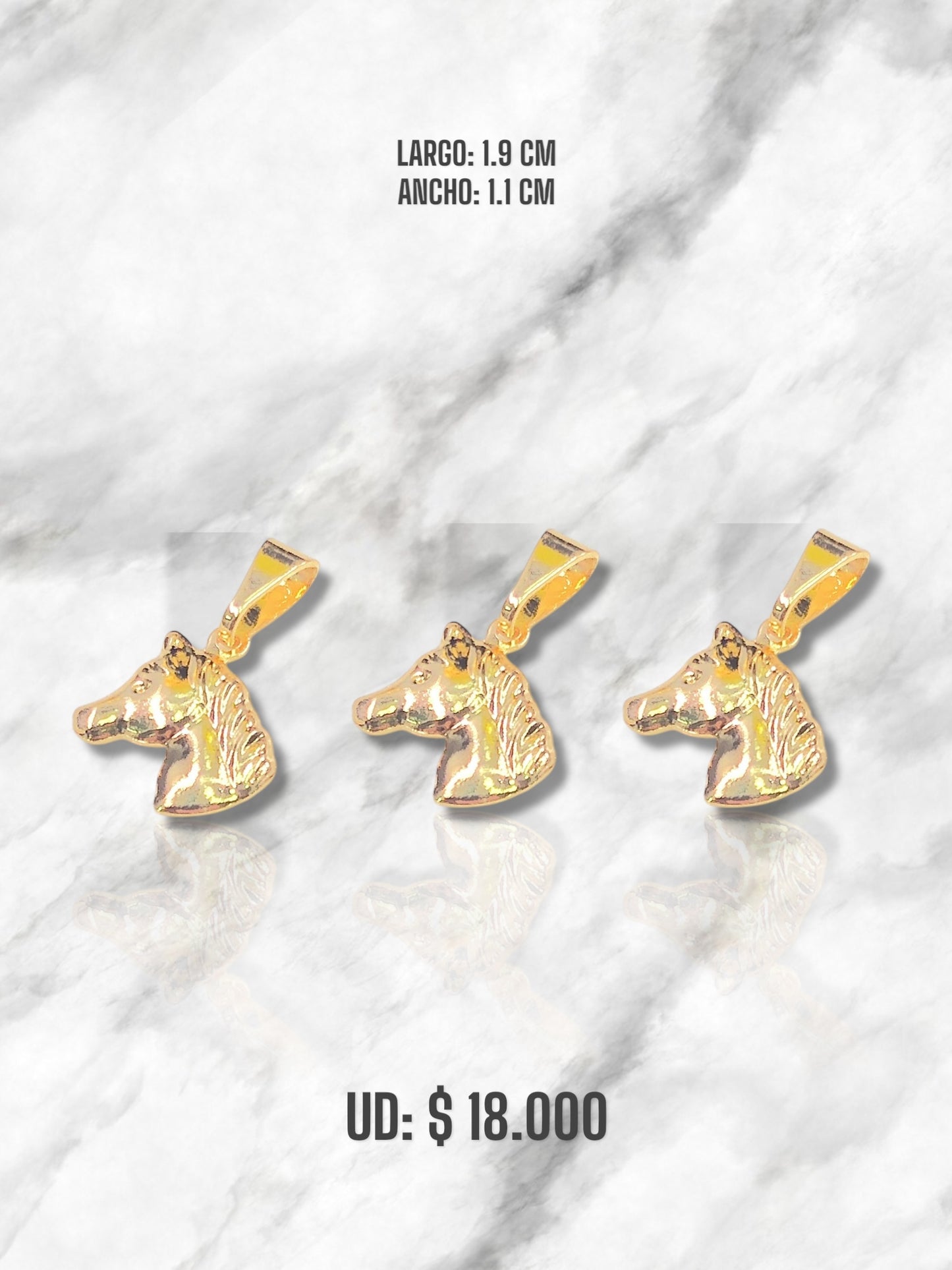 DIJE CABALLO DORADO ORO LAMINADO