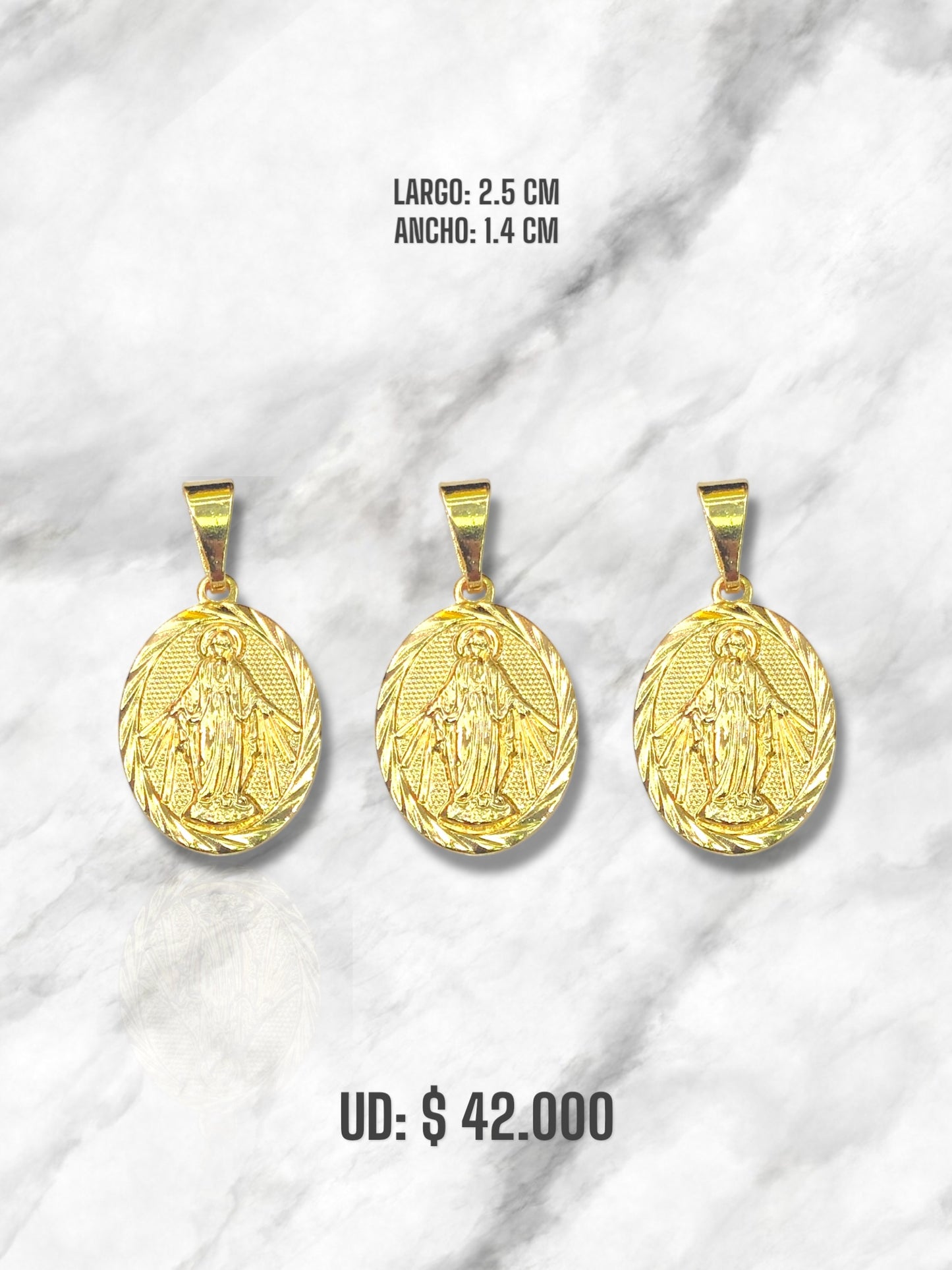 DIJE MILAGROSA MED ORO LAMINADO