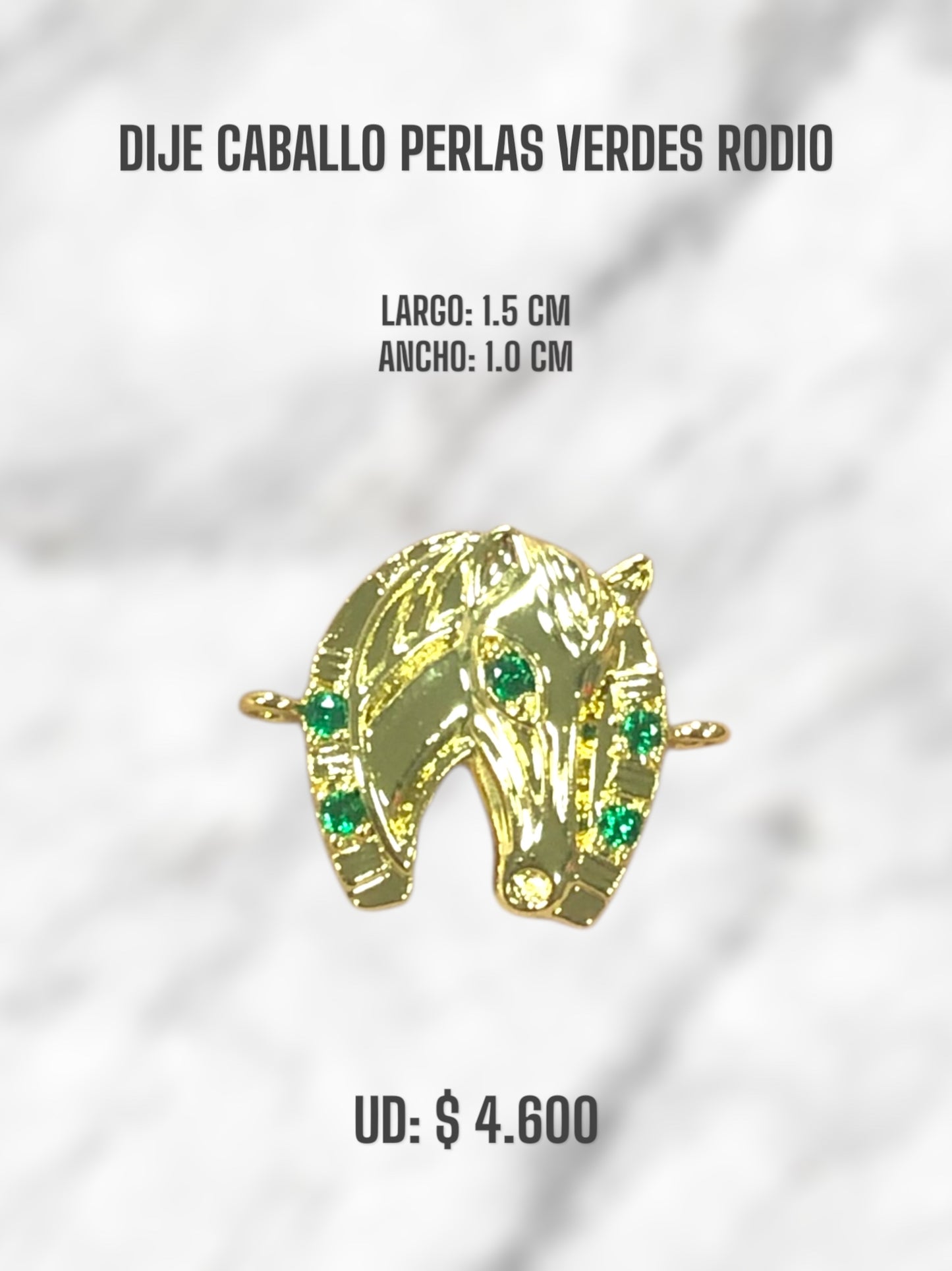 DIJE CABALLO PERLAS VERDES