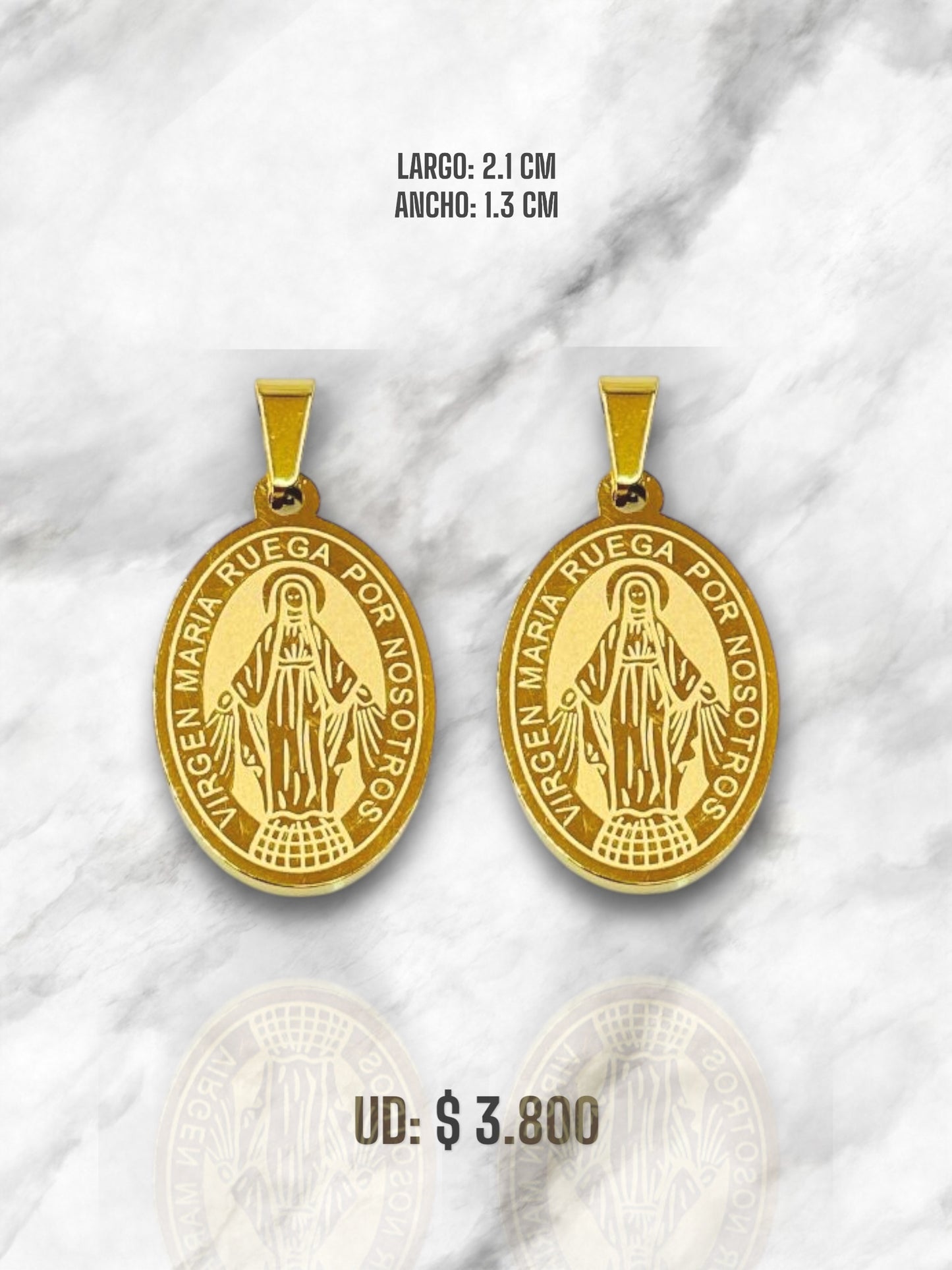 DIJE VIRGEN MILAGROSA MEDIANA TALLADA