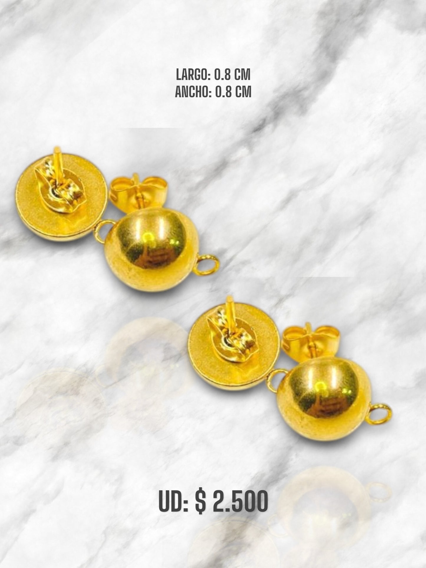 ARETE BALIN ACERO DORADO 0.8 CM