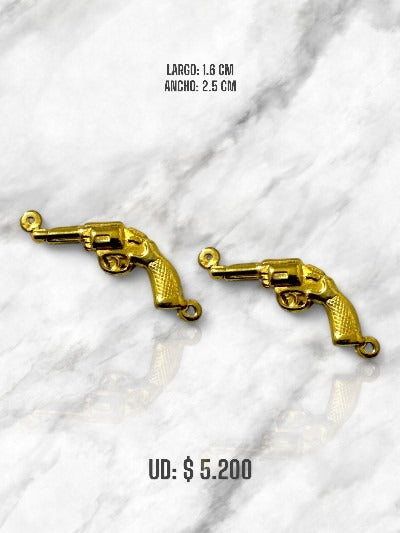 DIJE ARMA 1 EN ACERO DORADO