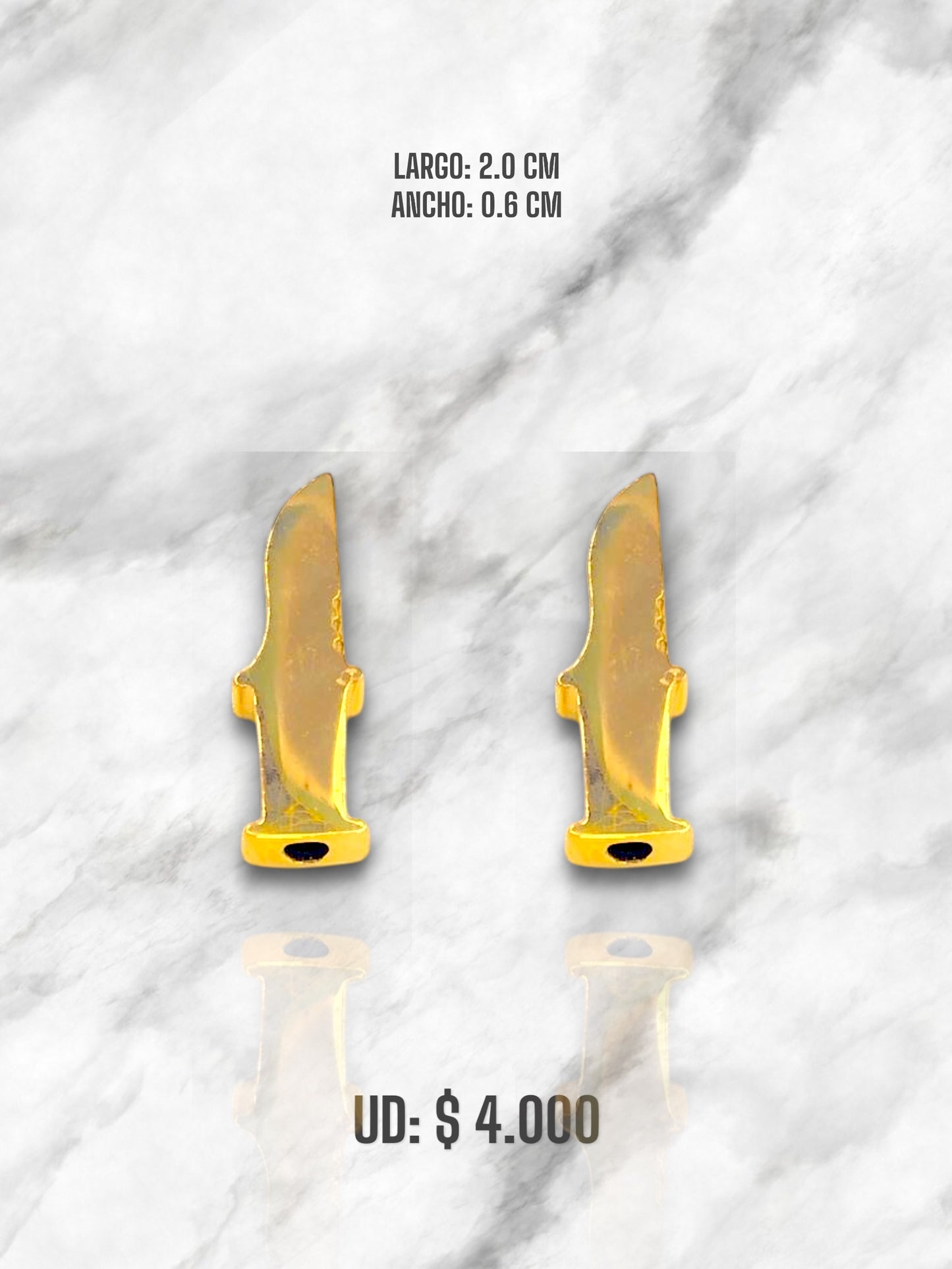 DIJE CUCHILLO EN ACERO DORADO