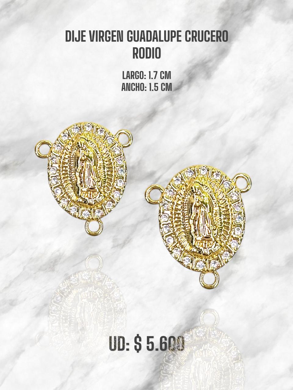 DIJE VIRGEN GUADALUPE CRUCERO CIRCONES RODIO