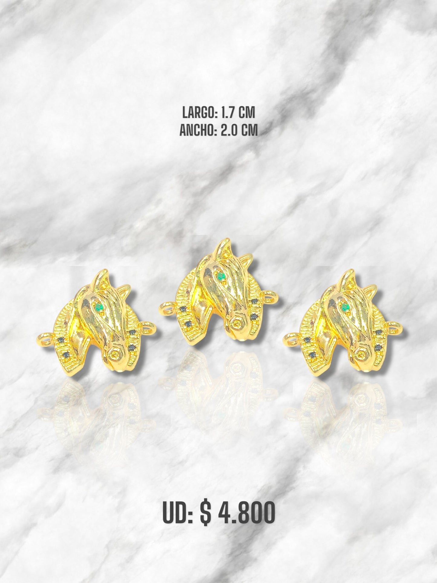 DIJE CABALLO PULSERA RODIO