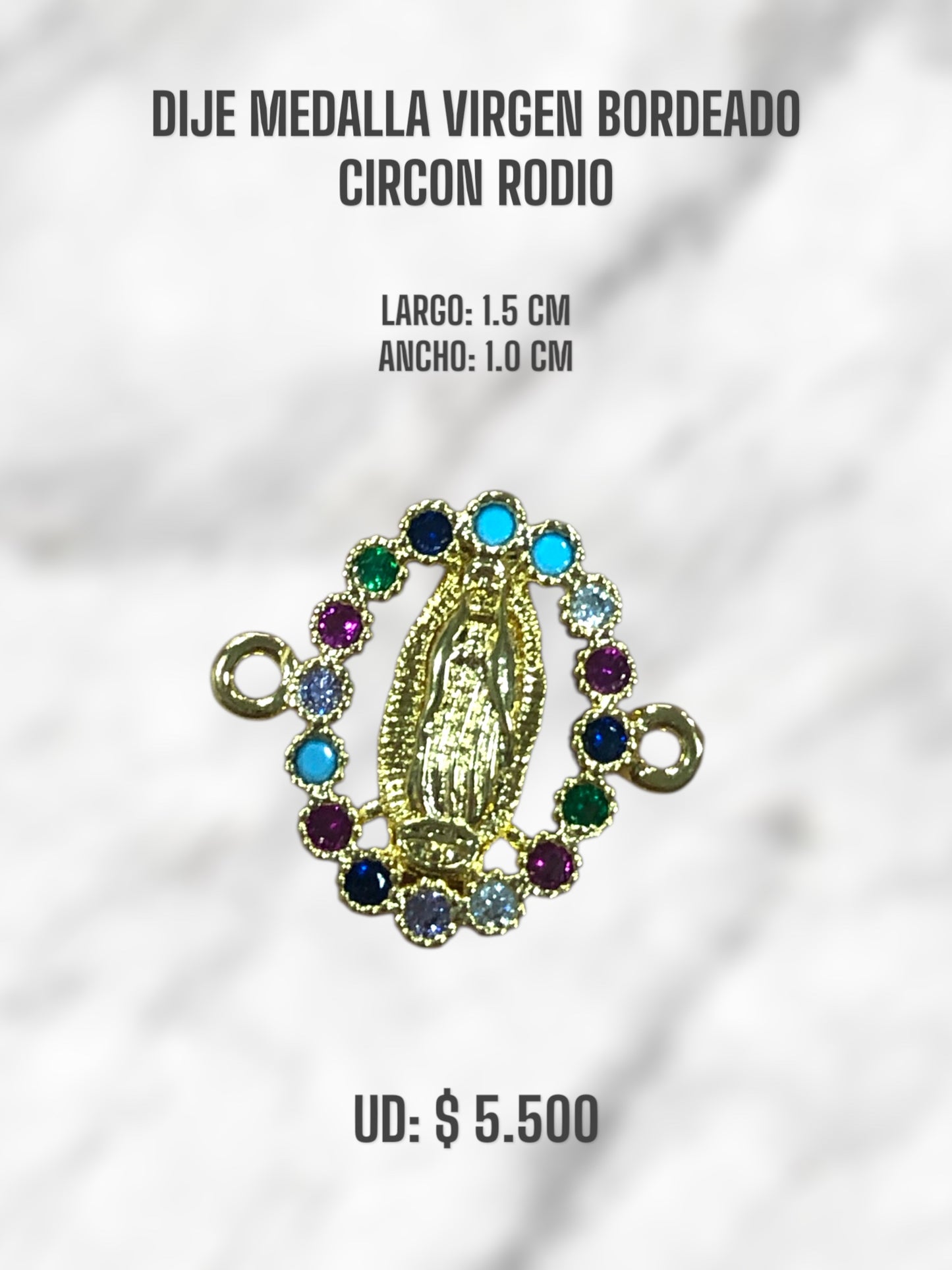 DIJE VIRGEN MIX COLOR RODIO