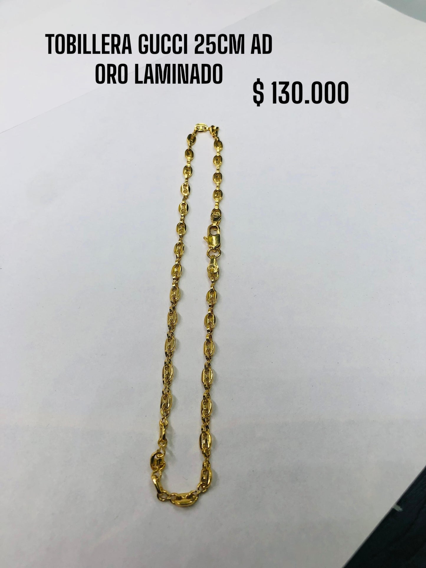 TOBILLERA GUCCI 25CM AD ORO LAMINADO