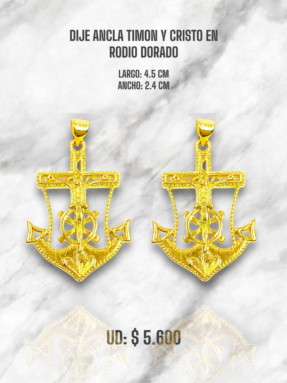DIJE ANCLA TIMÓN Y CRISTO EN RODIO