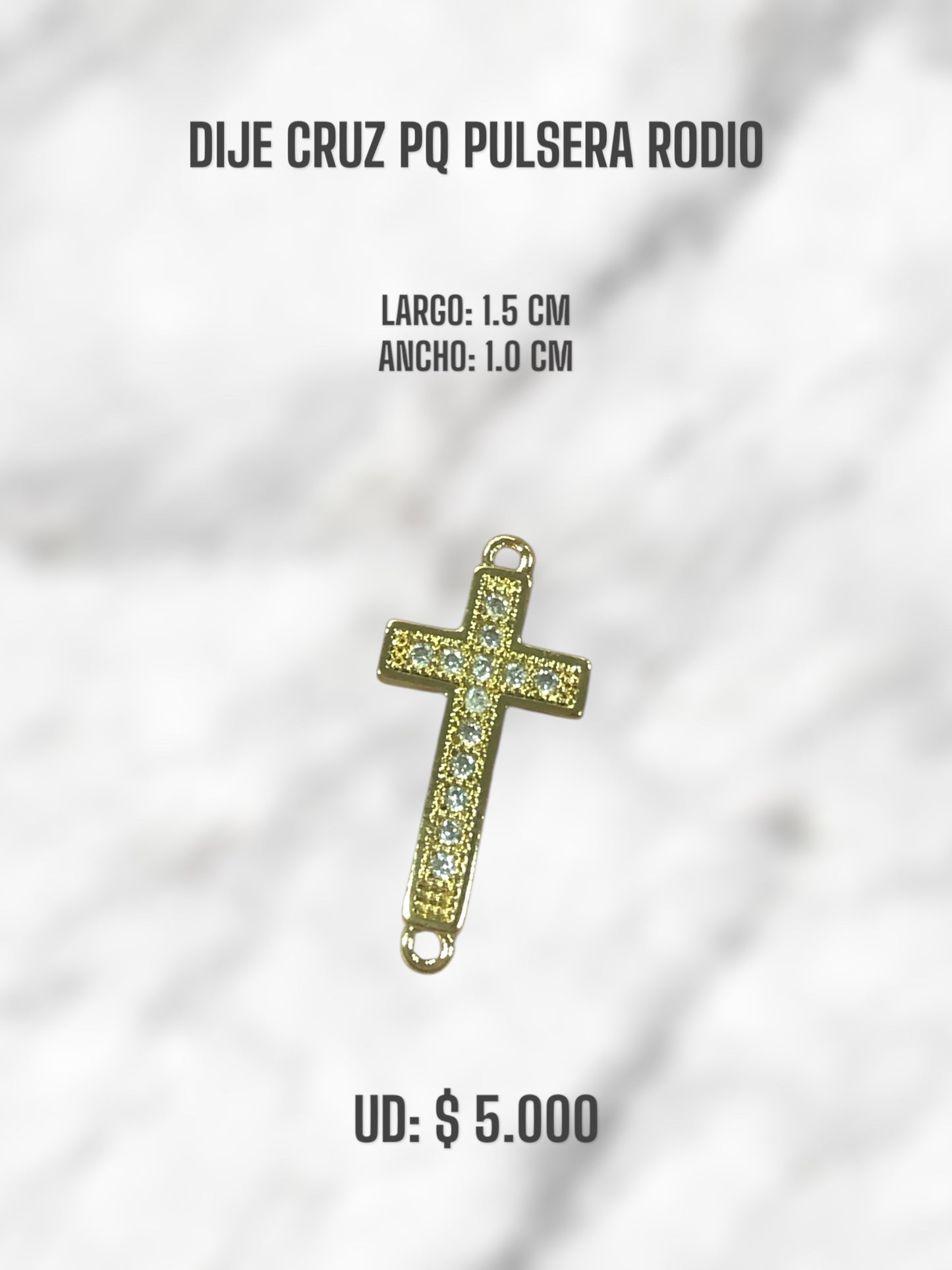 DIJE CRUZ PQ PULSERA RODIO