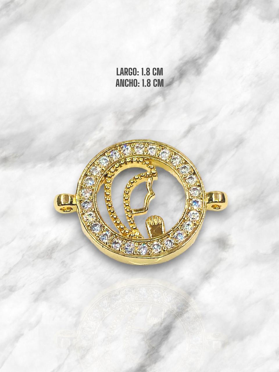 DIJE VIRGEN CIRCONES RODIO DORADO