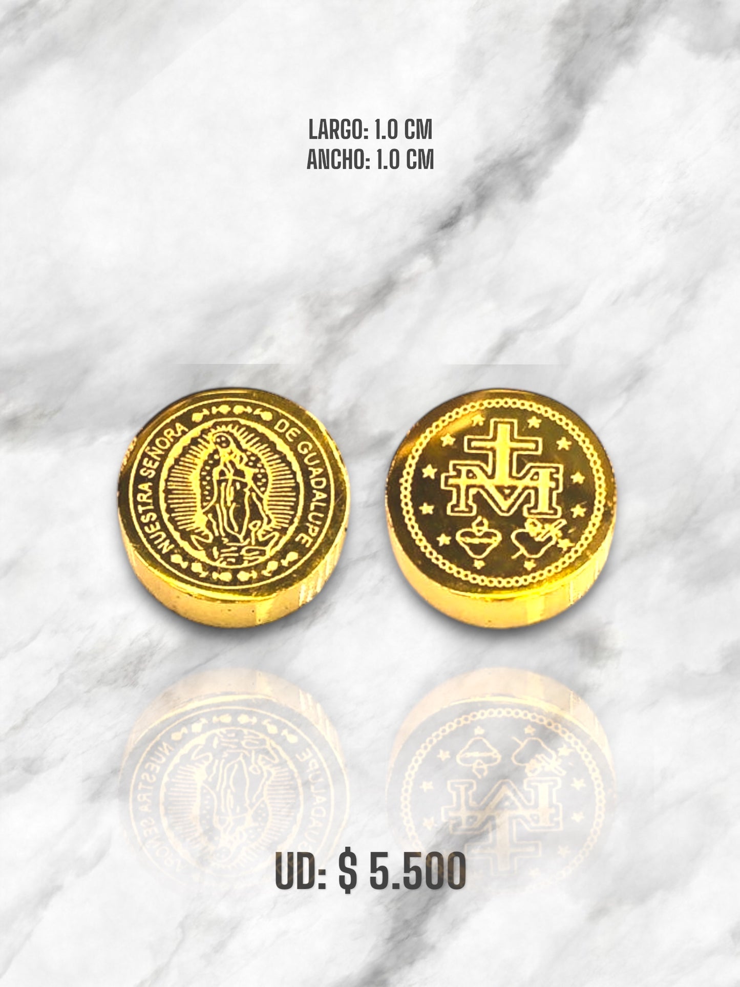 DIJE VIRGEN GUADALUPE ACERO DORADO MINI