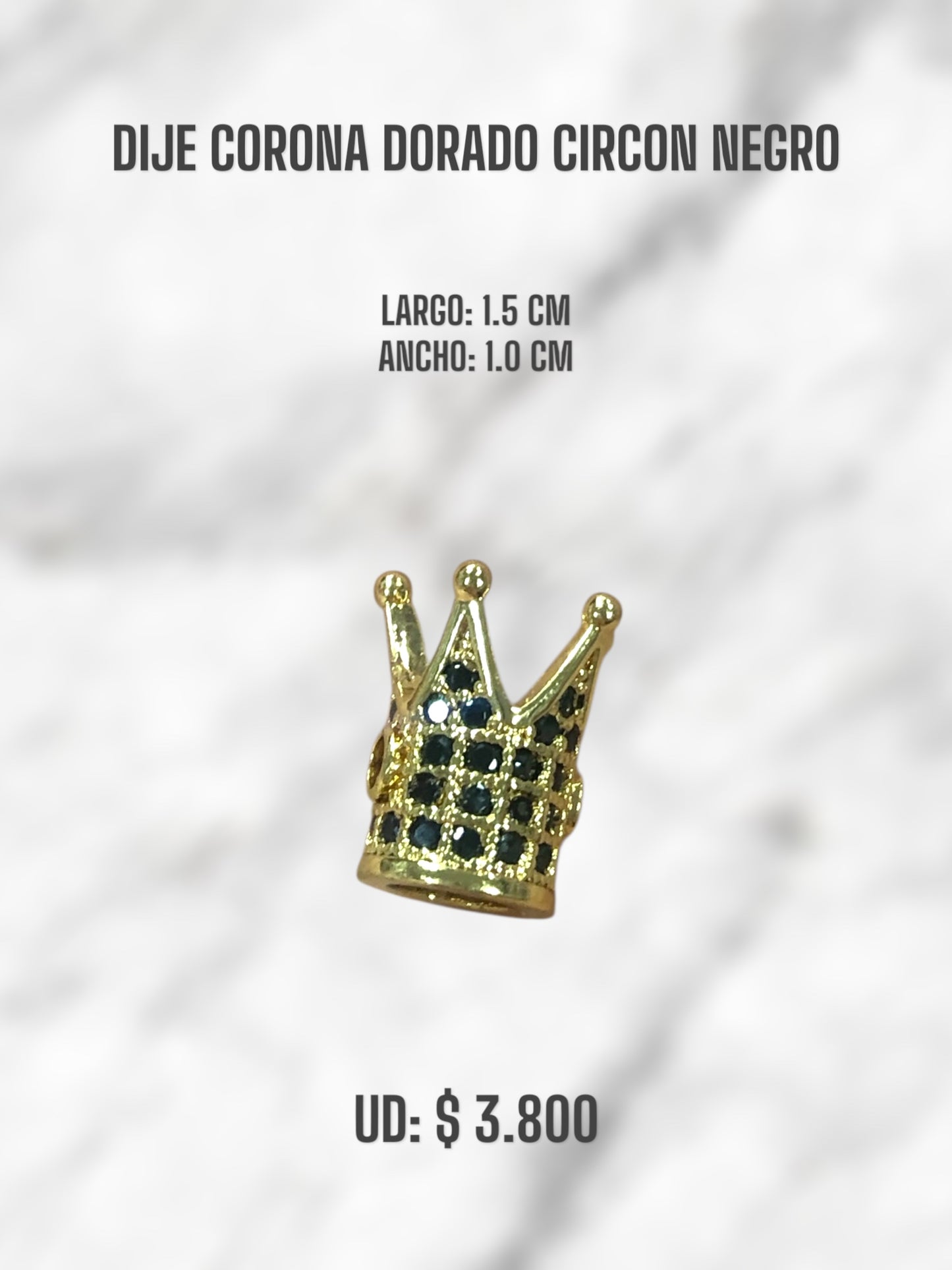 CORONA DORADO CIRCON NEGRO