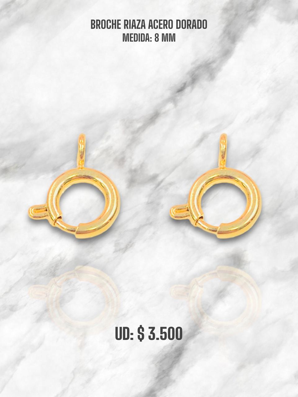 BROCHE PLAZA ACERO DORADO