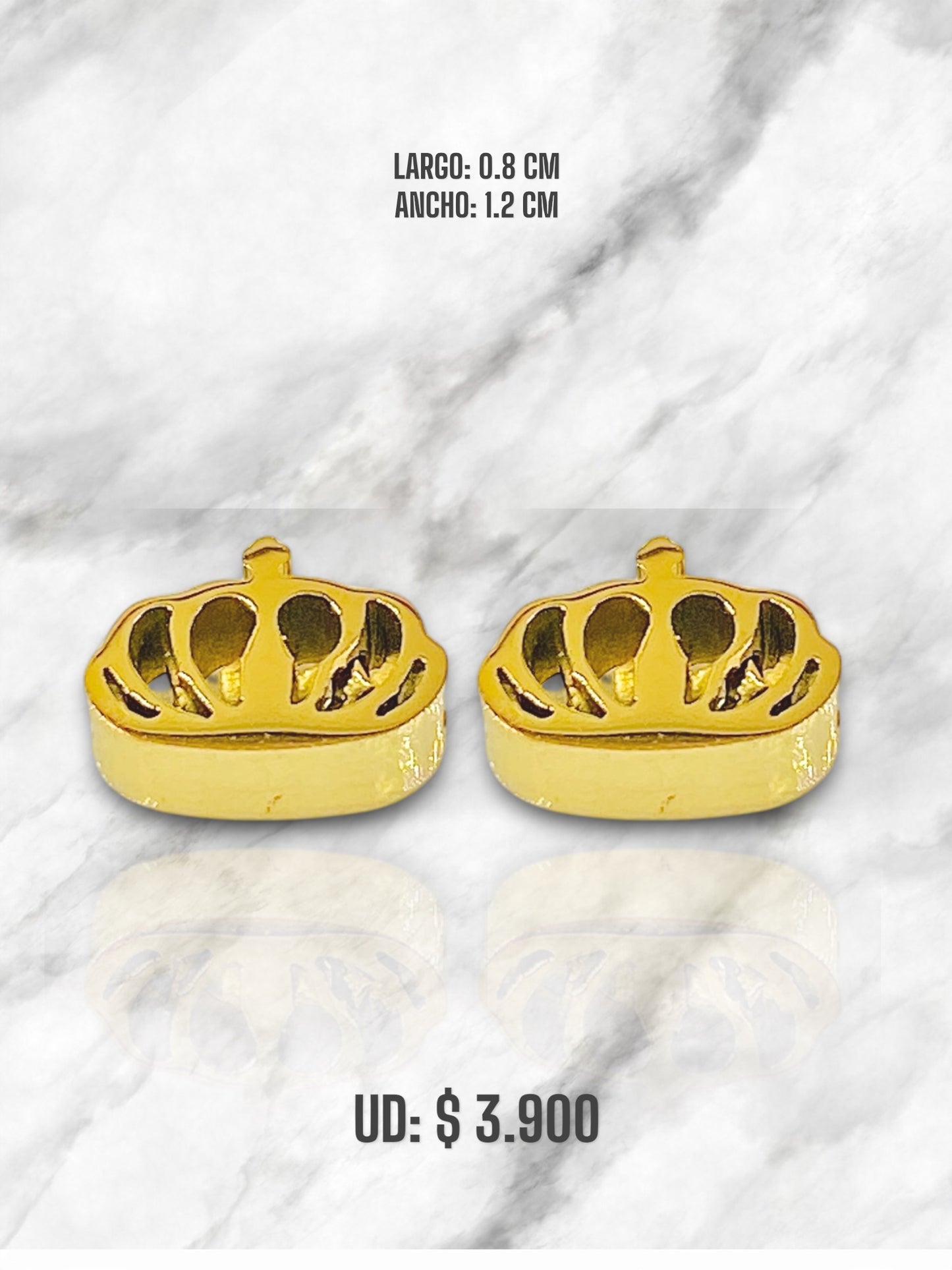 DIJE CORONA MINI EN ACERO DORADO
