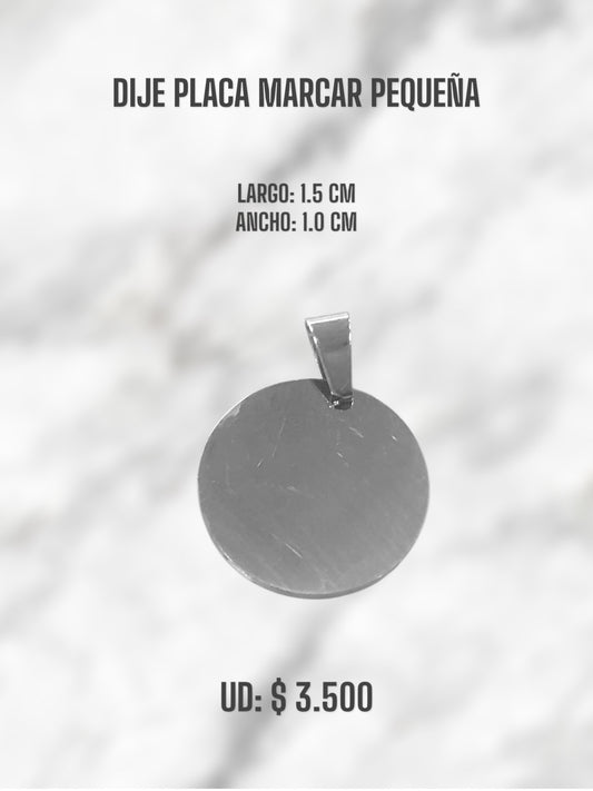 PLACA PARA MARCAR PEQUEÑO ACERO