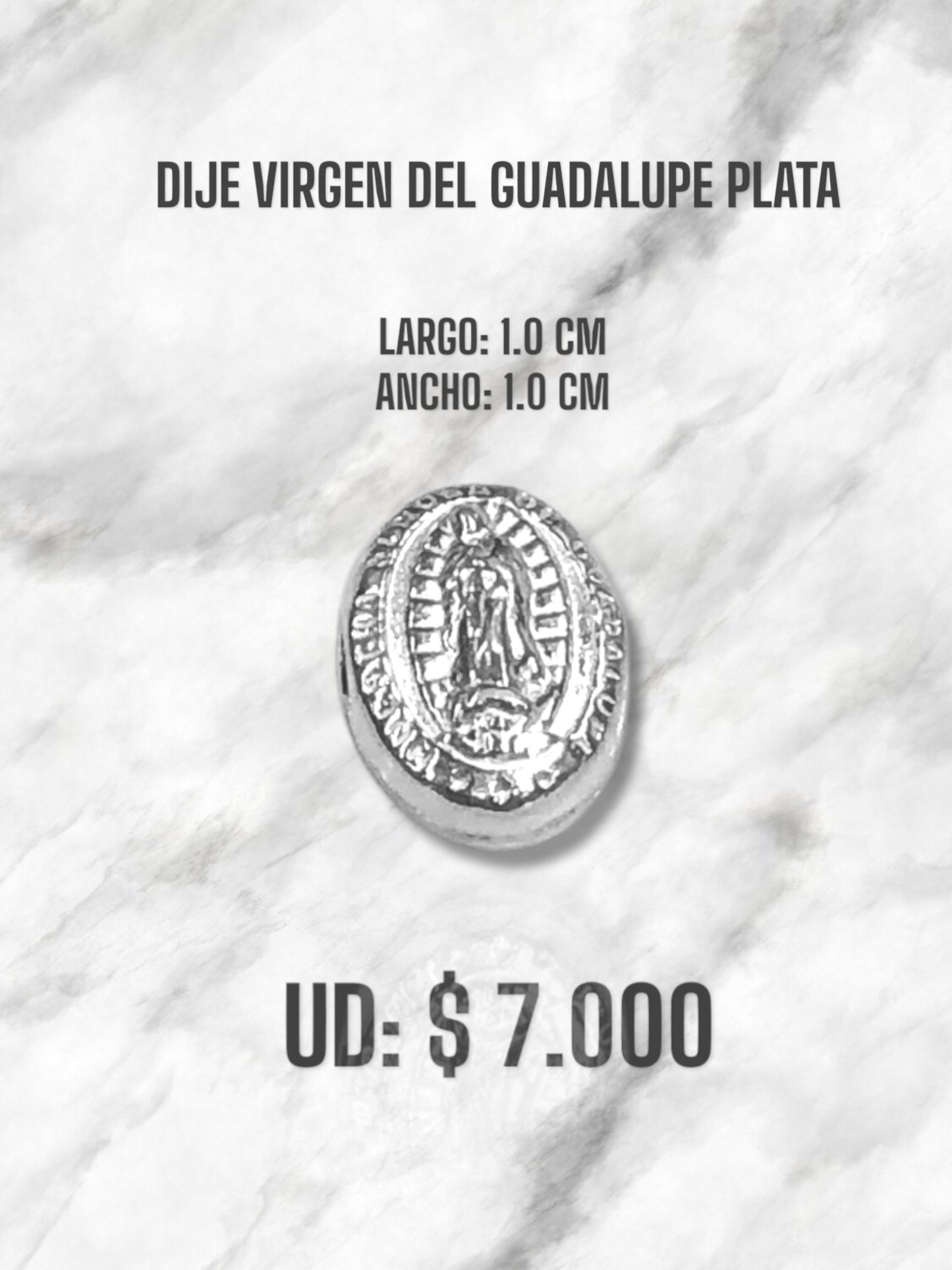 DIJE VIRGEN GUADALUPE PLATA