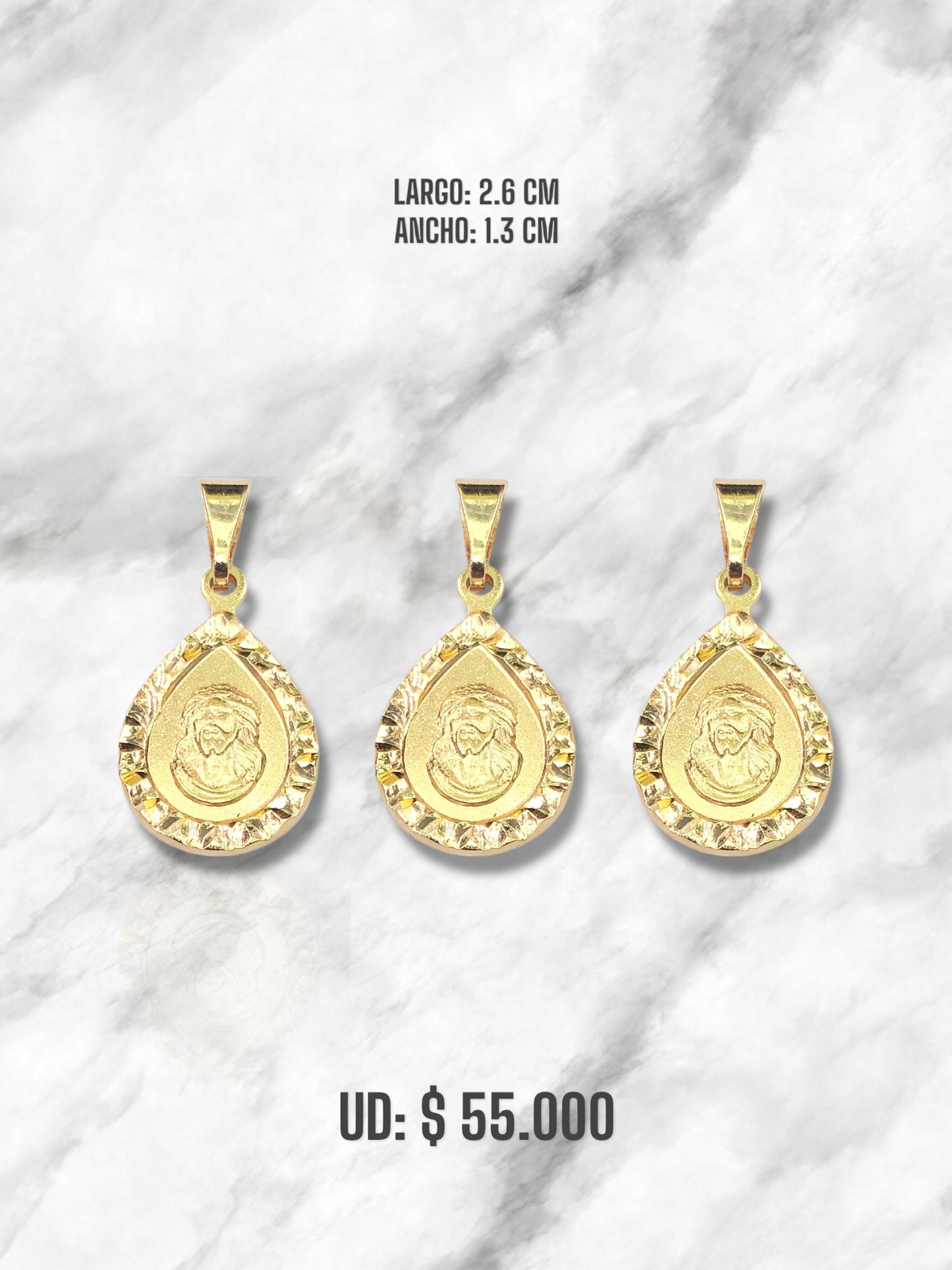 DIJE ROSTRO JESÚS ORO LAMINADO