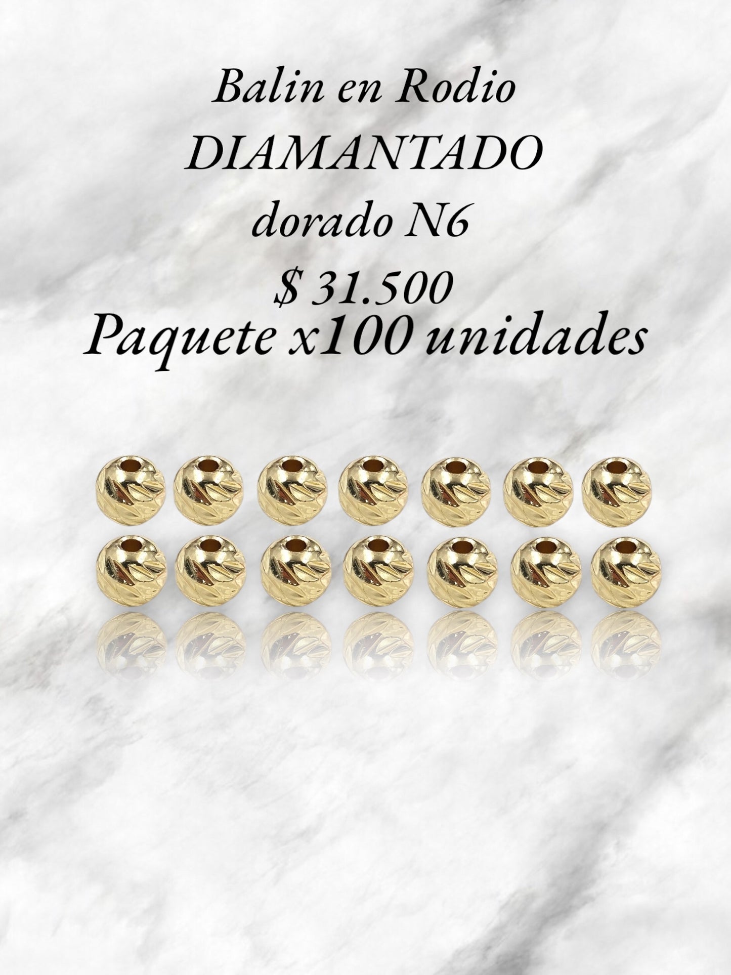 BALIN RODIO DIAMANTADO DORADO #6
