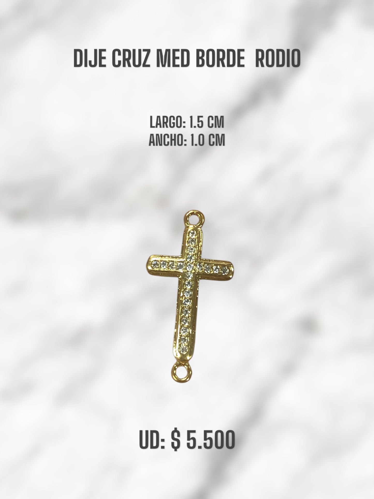 DIJE CRUZ MED BORDE RODIO