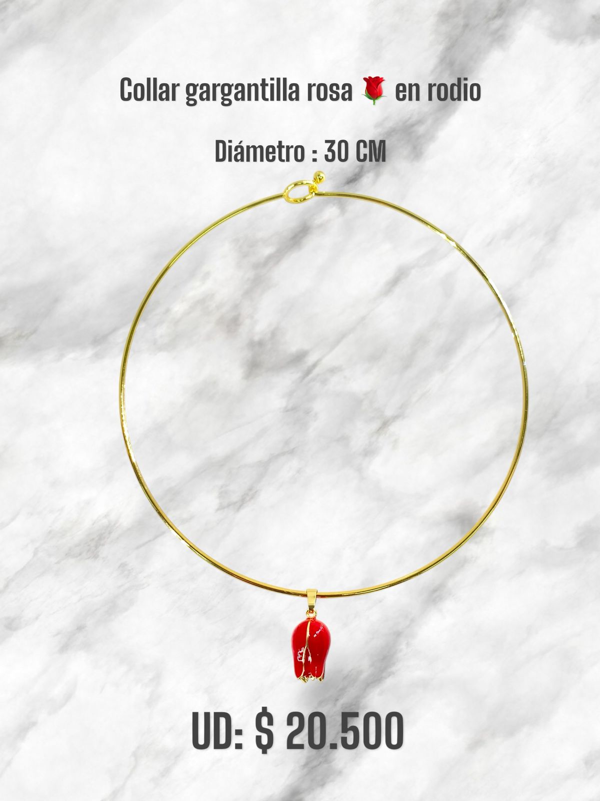 COLLAR GARGANTILLA ROSA EN RODIO