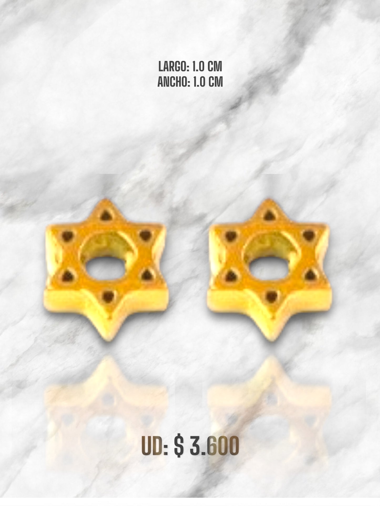 DIJE ESTRELLA DE DAVID MINI EN ACERO DORADO