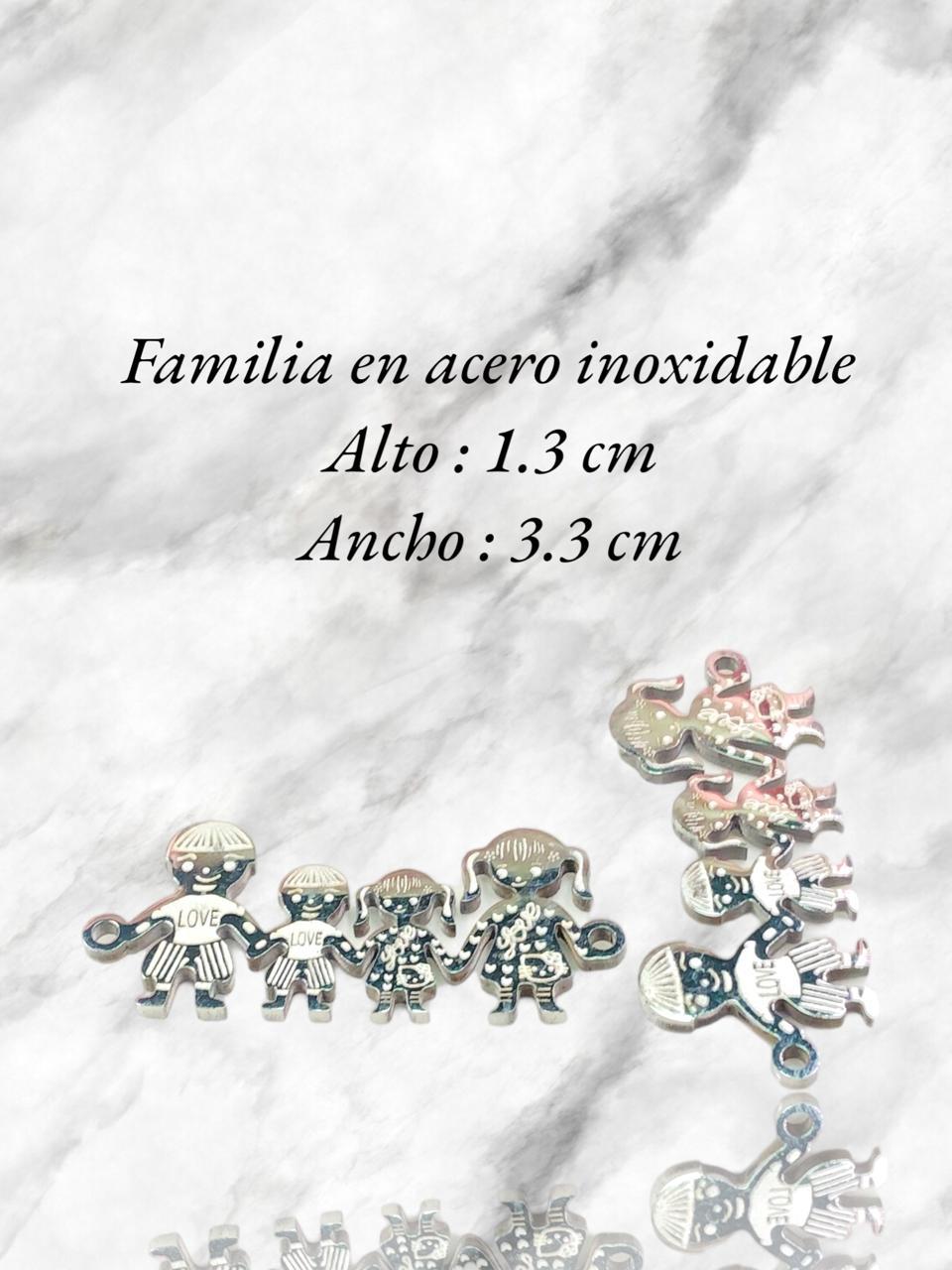 DIJE FAMILIA ACERO PLATEADO