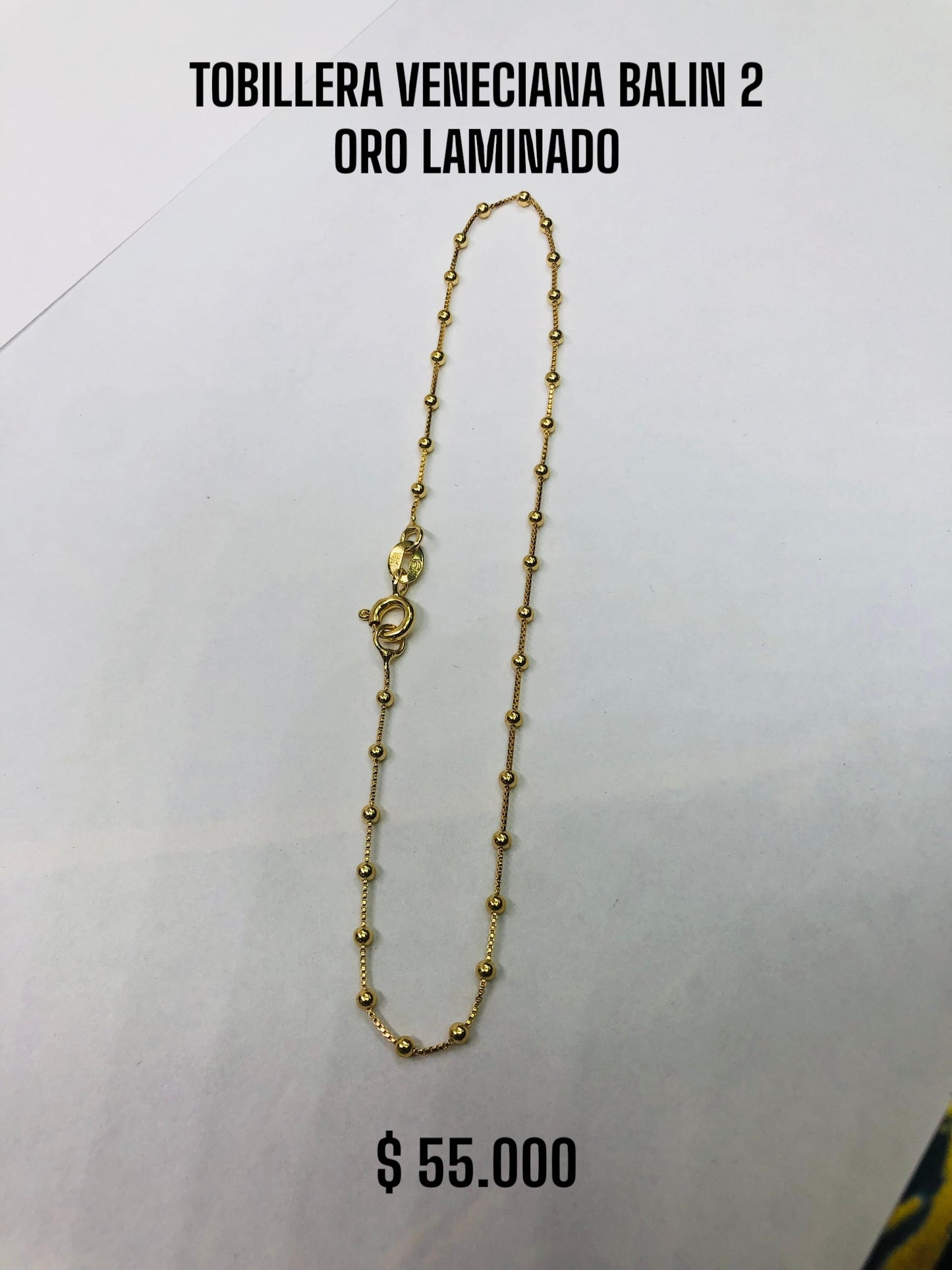 TOBILLERA VENECIANA BALIN 2 ORO LAMINADO