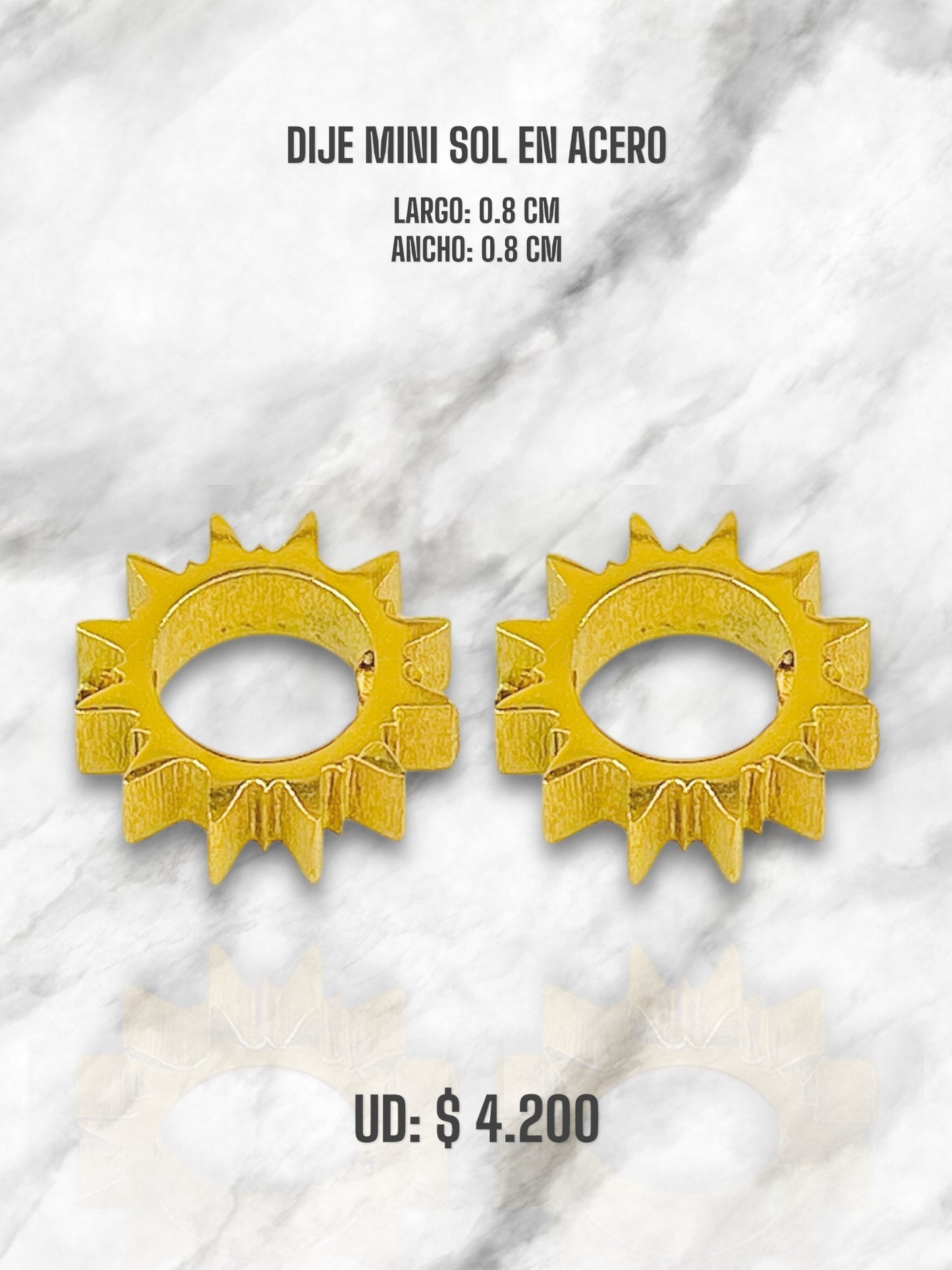 DIJE MINI SOL EN ACERO DORADO