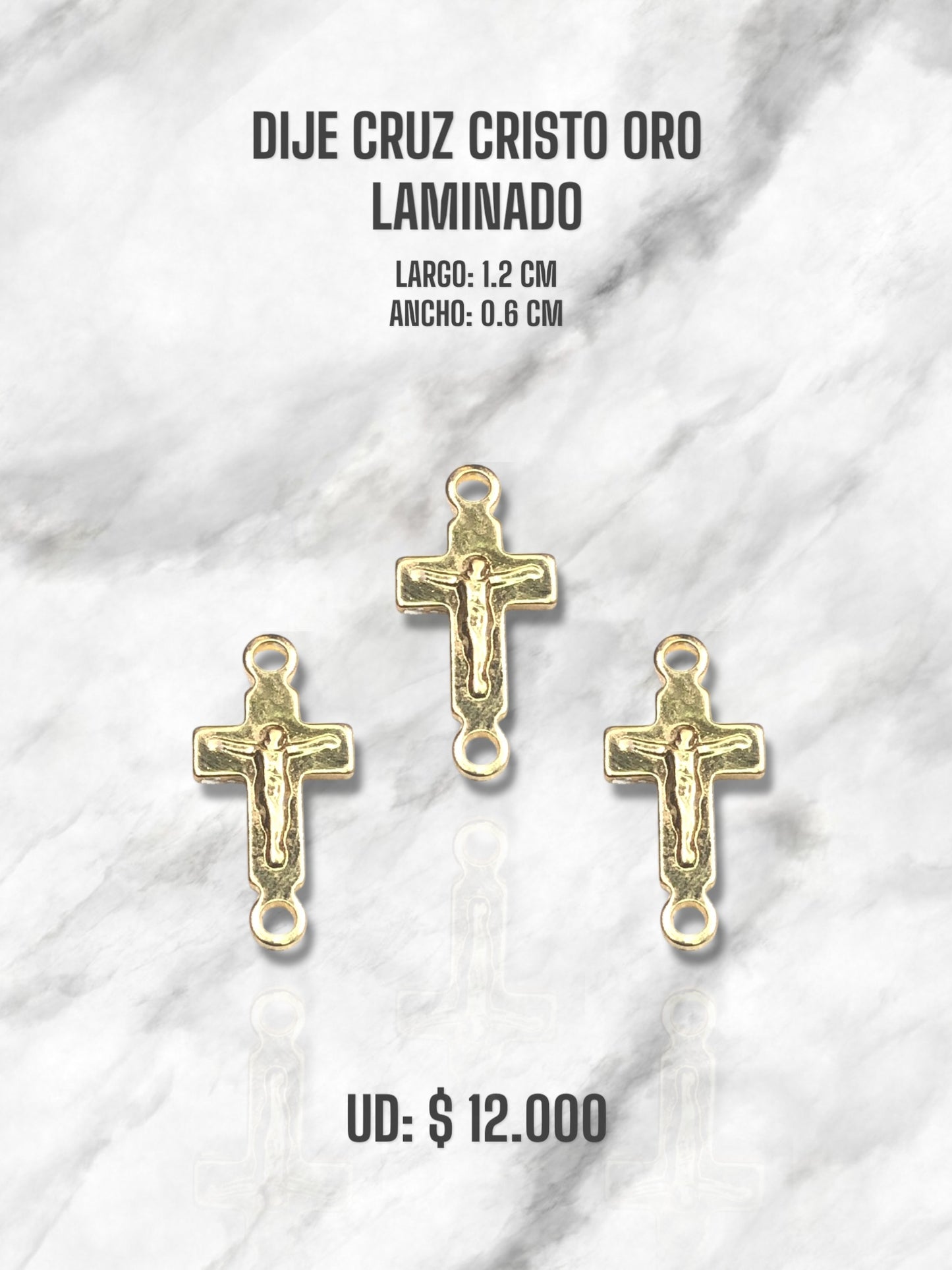 DIJE CRUZ CRISTO ORO LAMINADO
