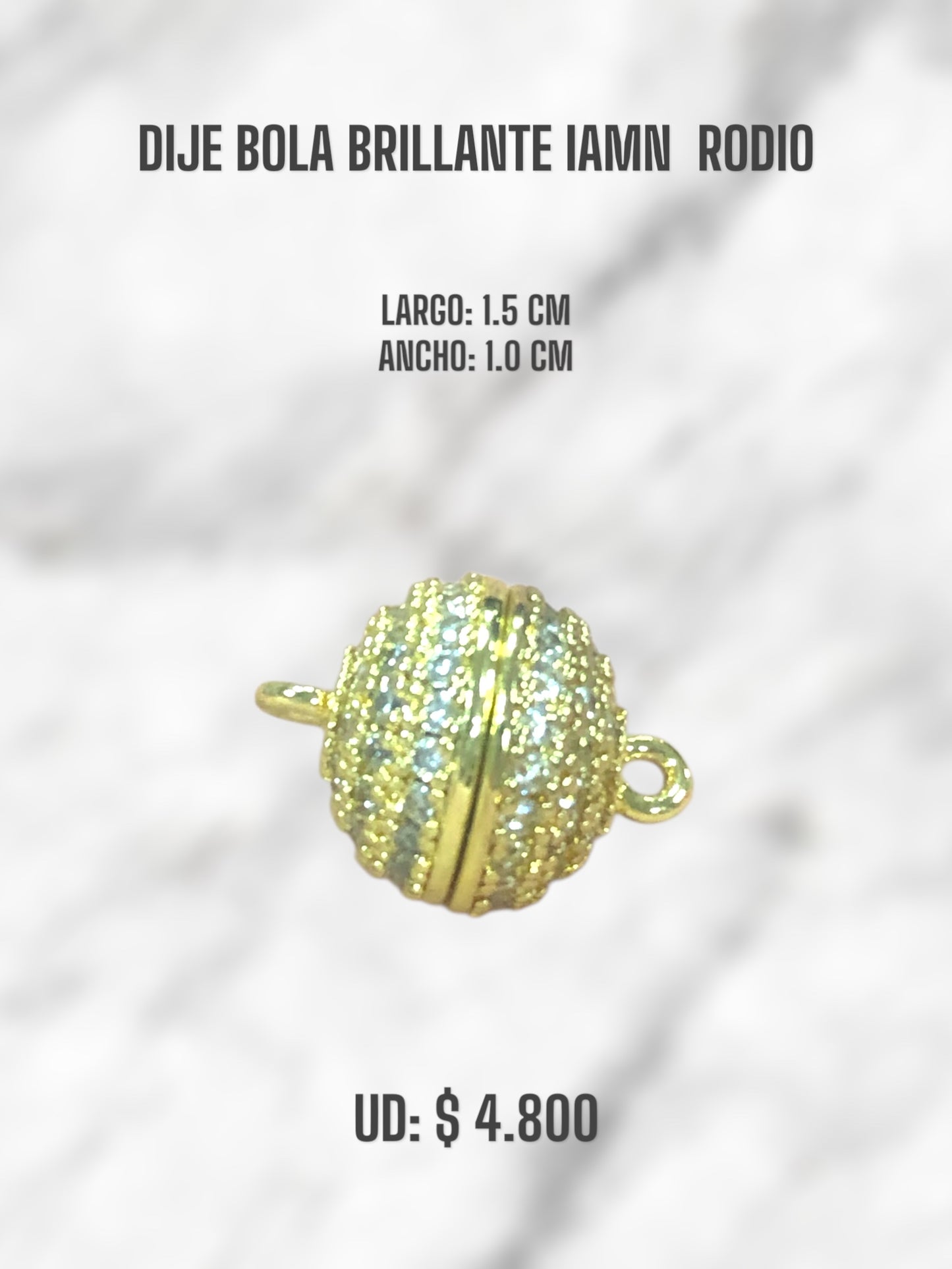 DIJE BOLA BRILLANTE IMÁN RODIO