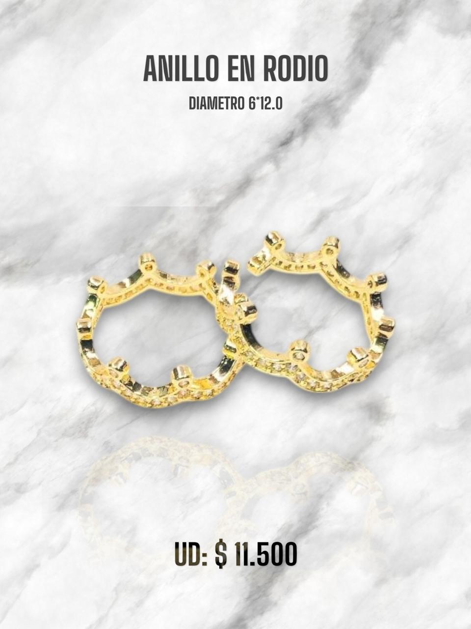 ANILLO CORONA EN RODIO