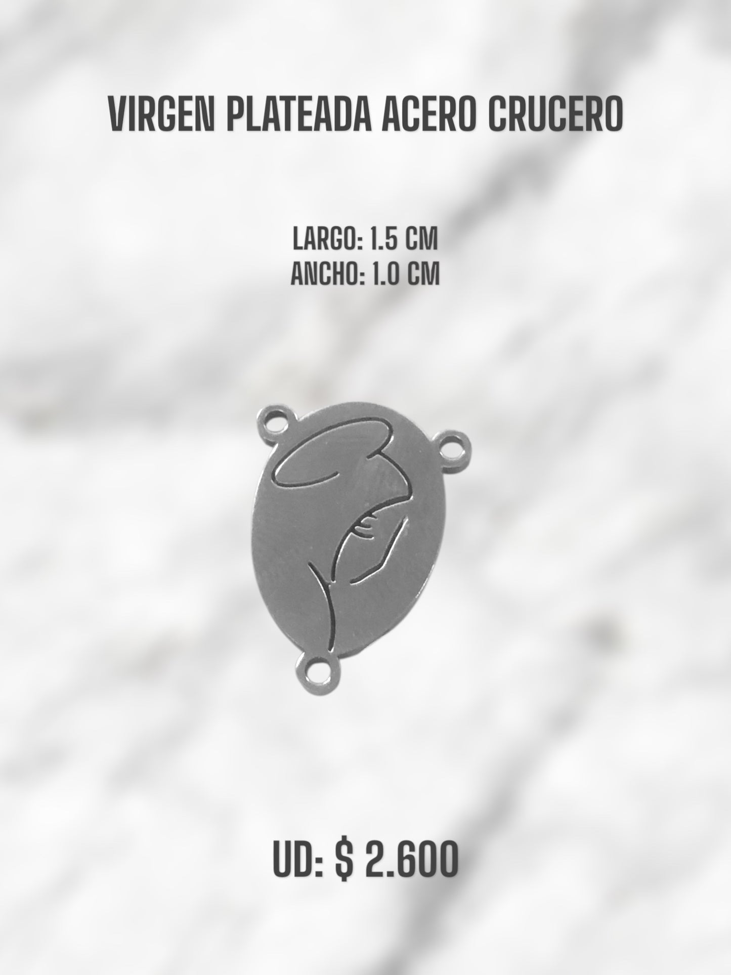 DIJE VIRGEN ACERO PLATEADO