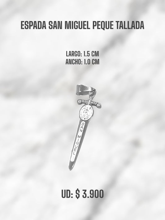 ESPADA SAN MIGUEL PEQUE TALLADA ACERO