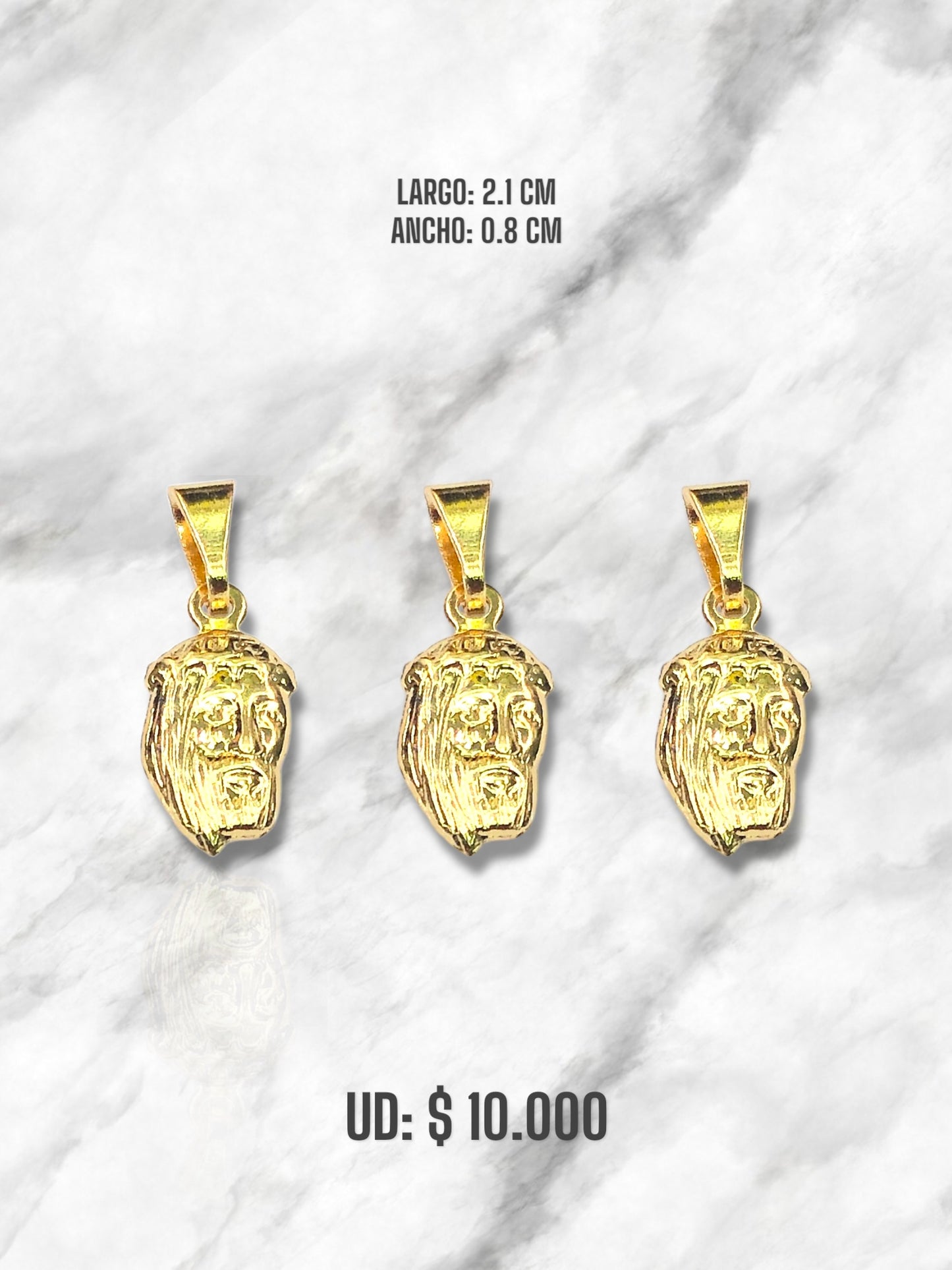 DIJE JESÚS DIAMANTADO BX ORO LAMINADO