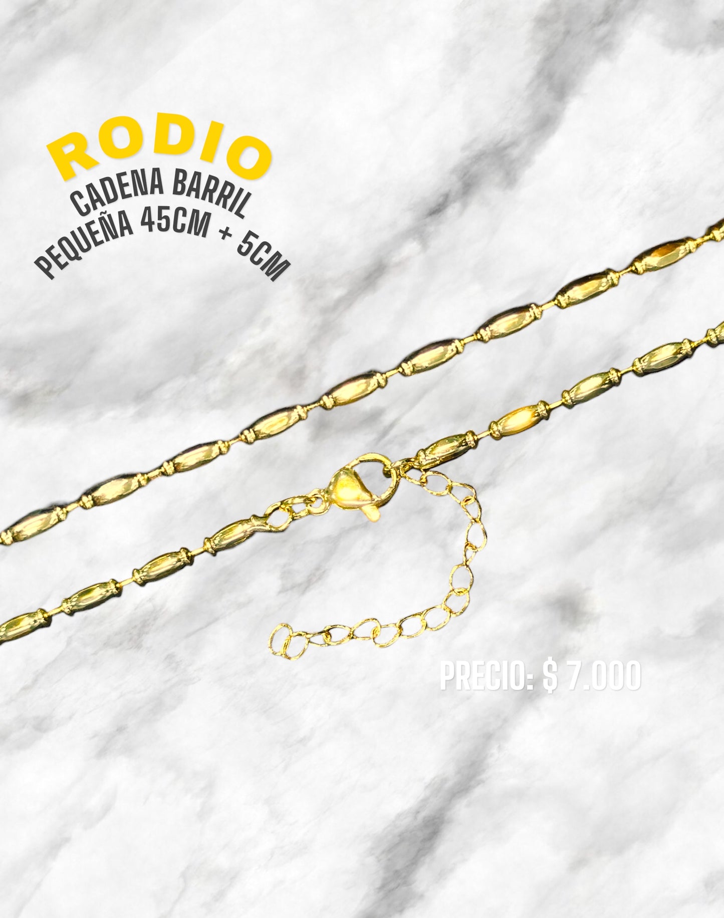 CADENA BARRIL 45CM + 5CM RODIO