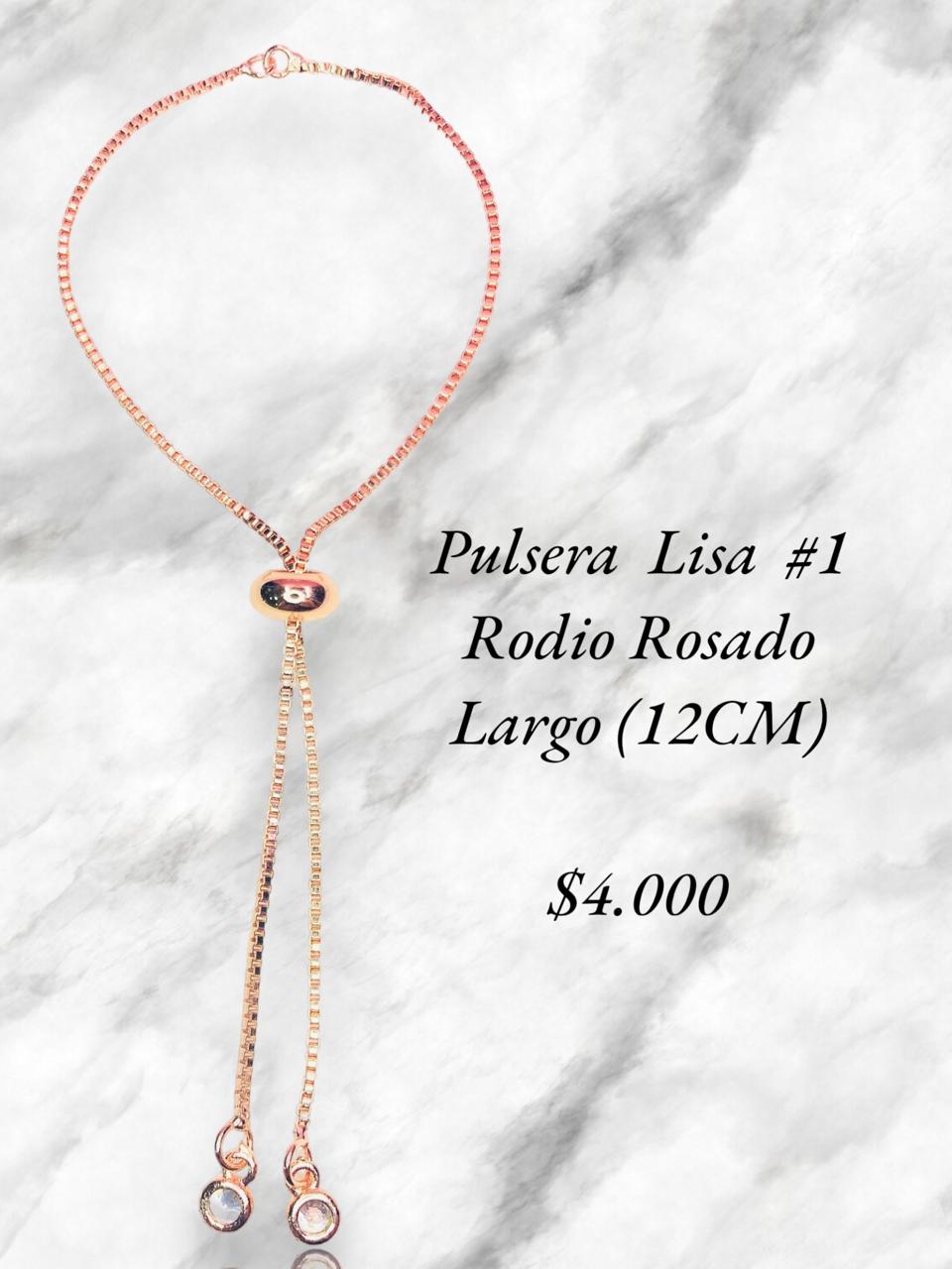PULSERA LISA ROSADA EN RODIO