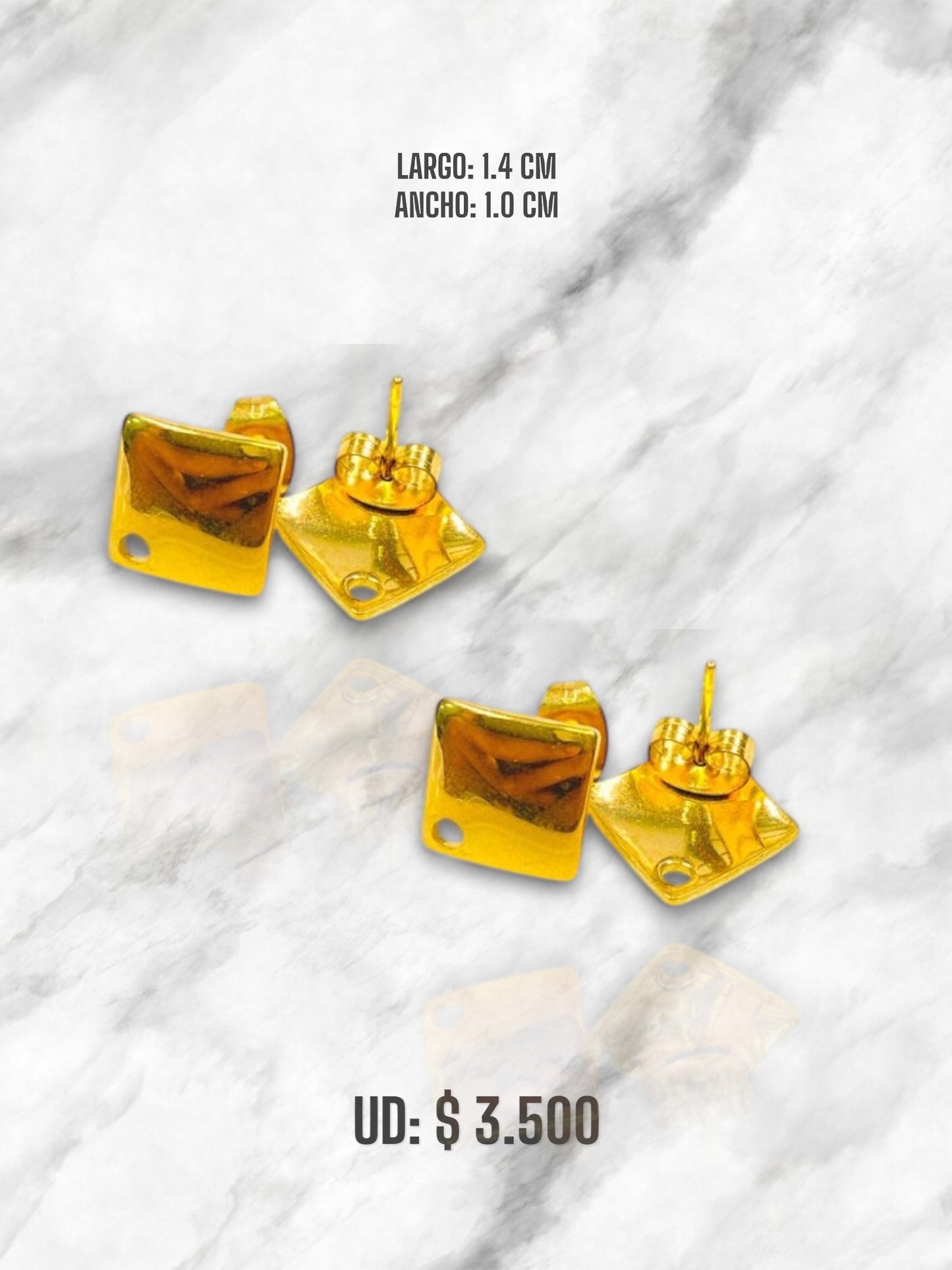 ARETE CUADRADO PEQUEÑO ACERO DORADO