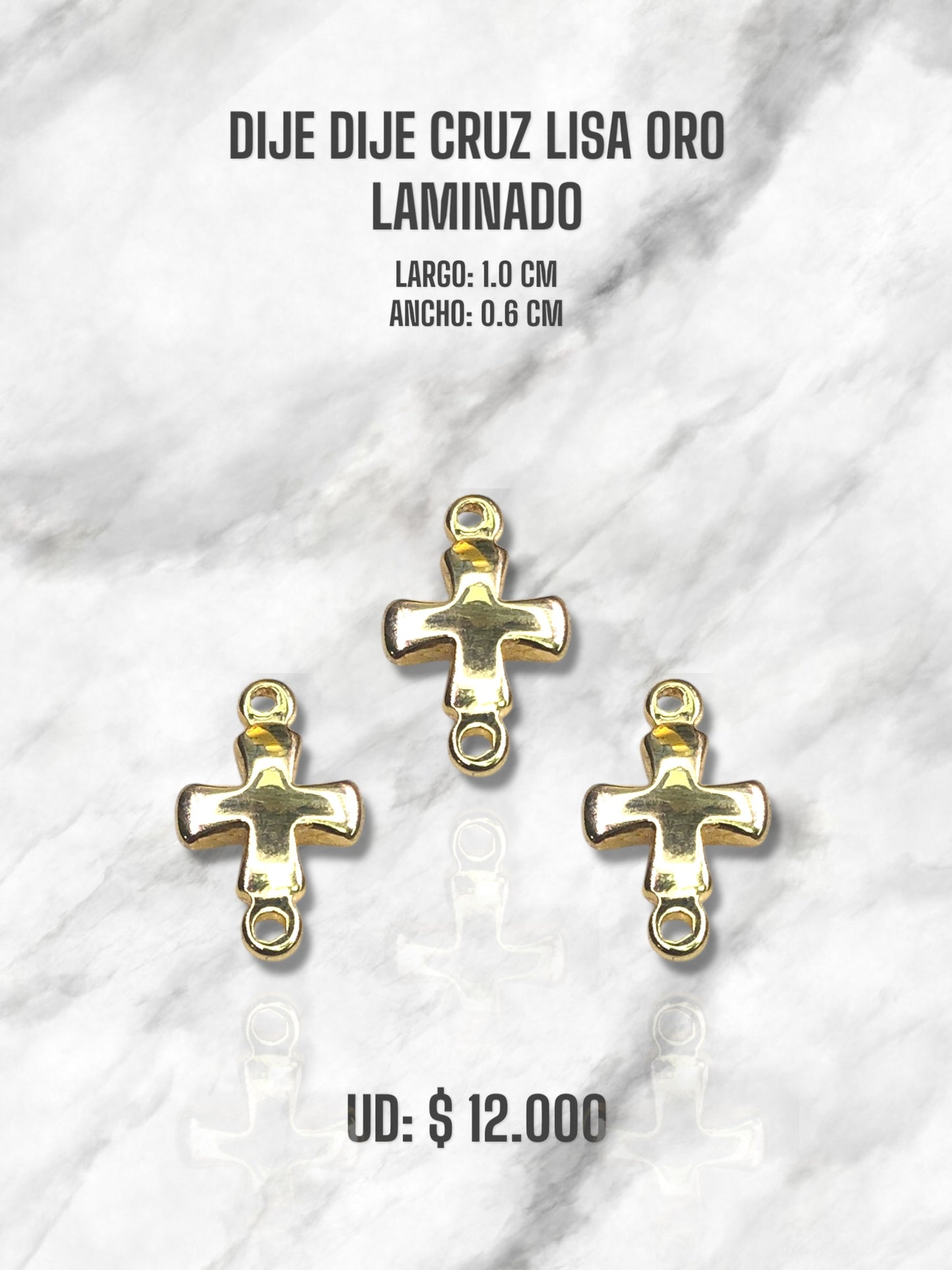 DIJE CRUZ LISA ORO LAMINADO